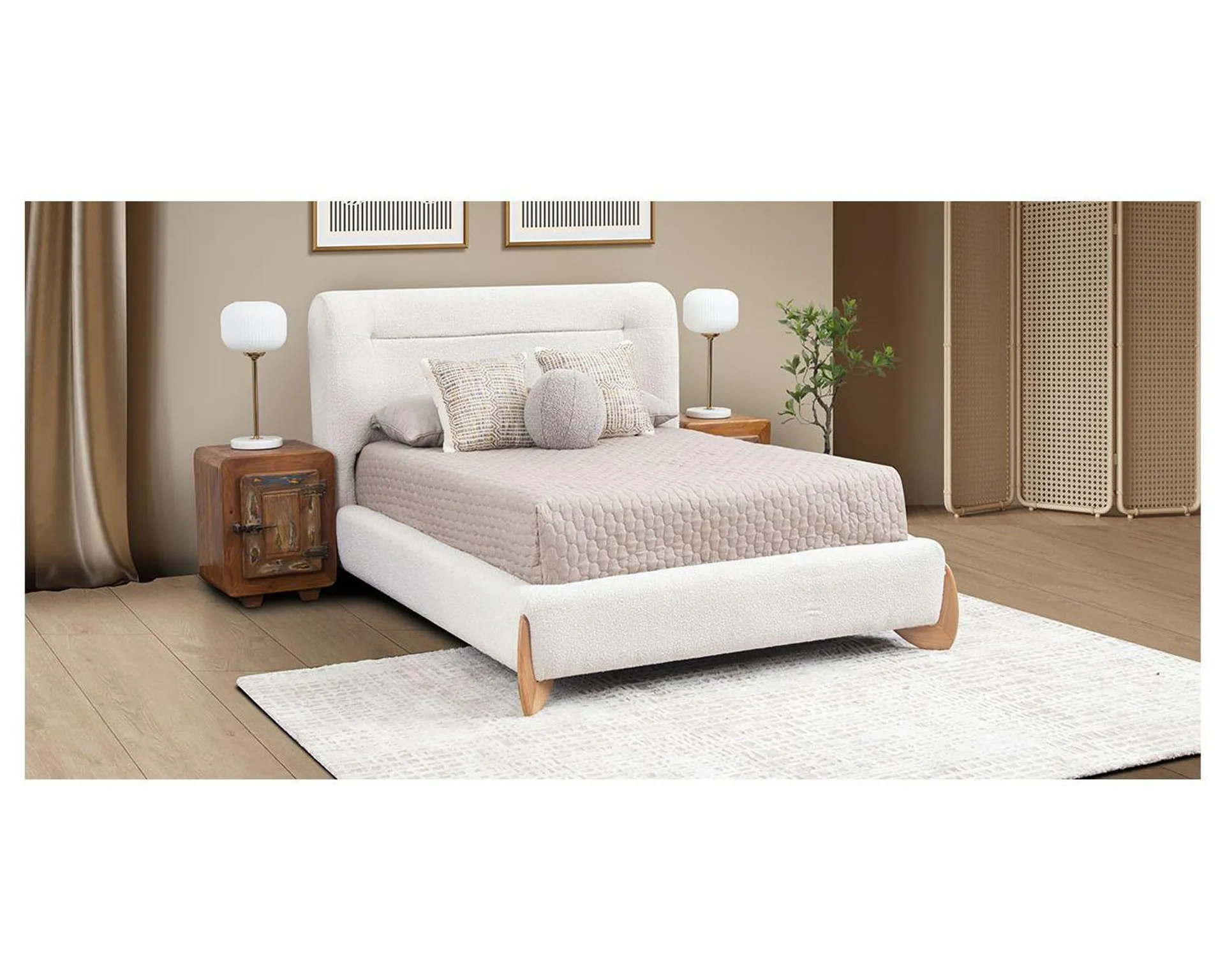 Cama Matrimonial Renata Beige