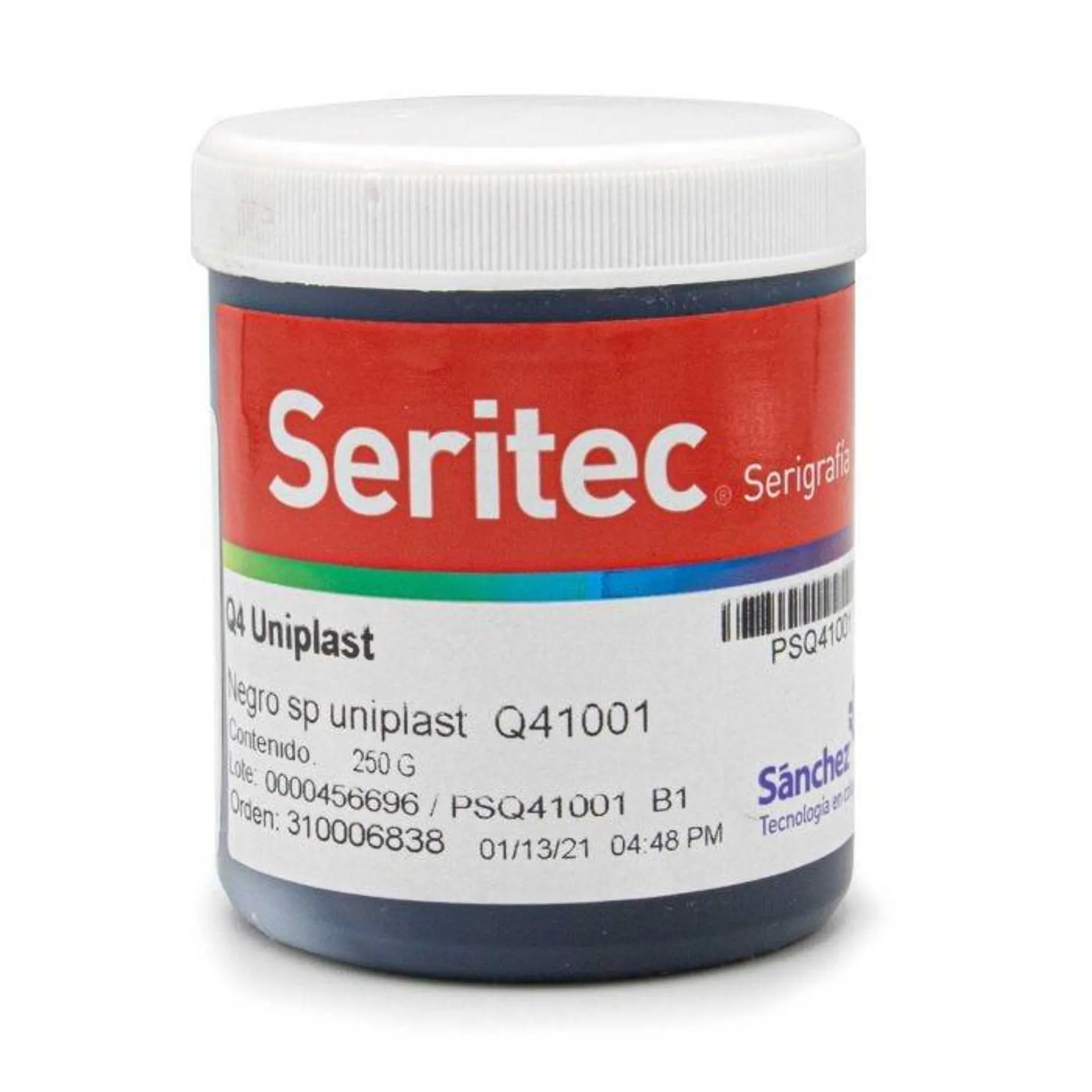 Tinta Uniplast Sanchez Q41001-1/4 Negro Sp 1/4 Kg. Serigrafia