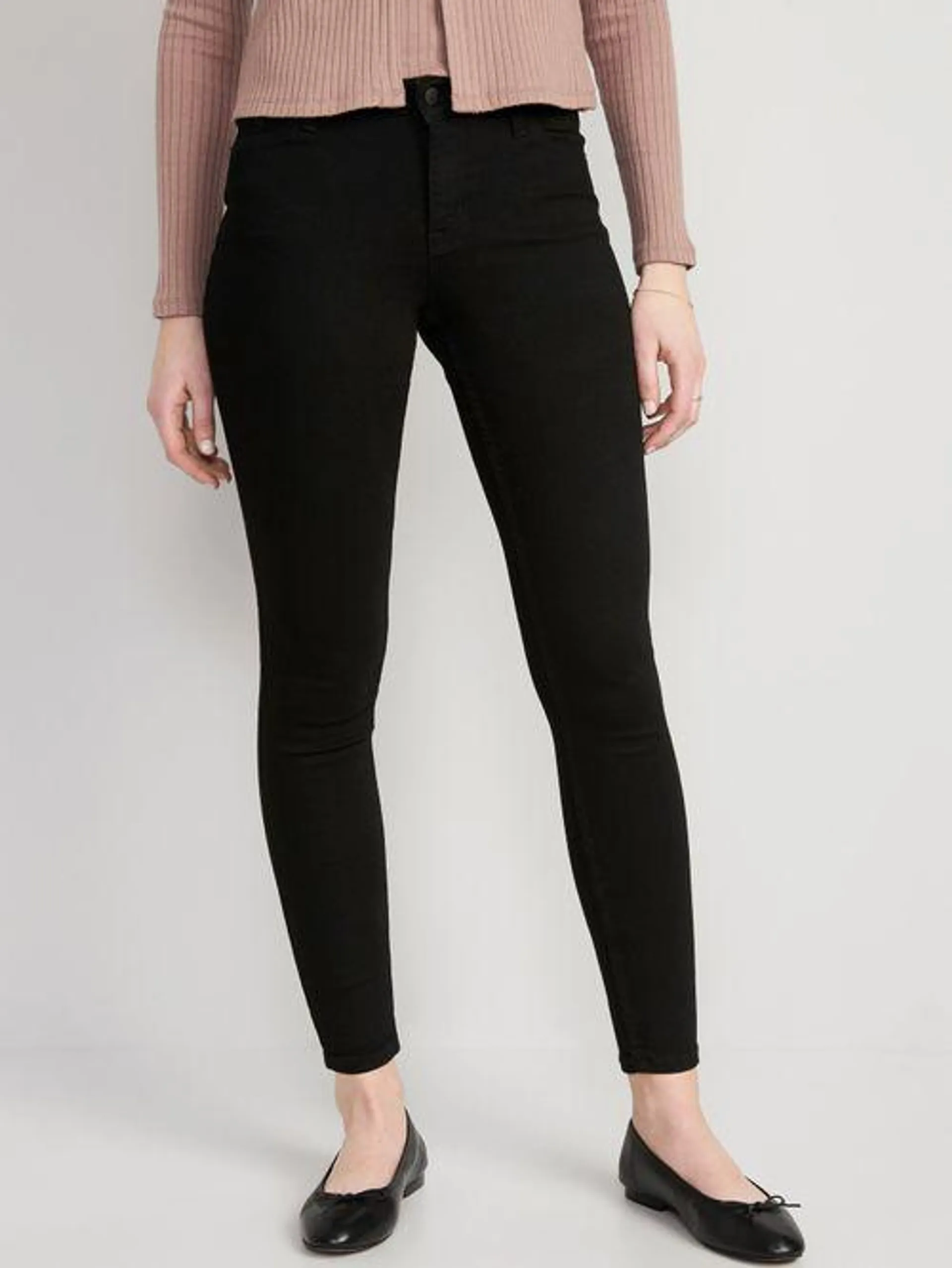 Jeans Old Navy Mid-Rise Black Rockstar Super-Skinny para Mujer