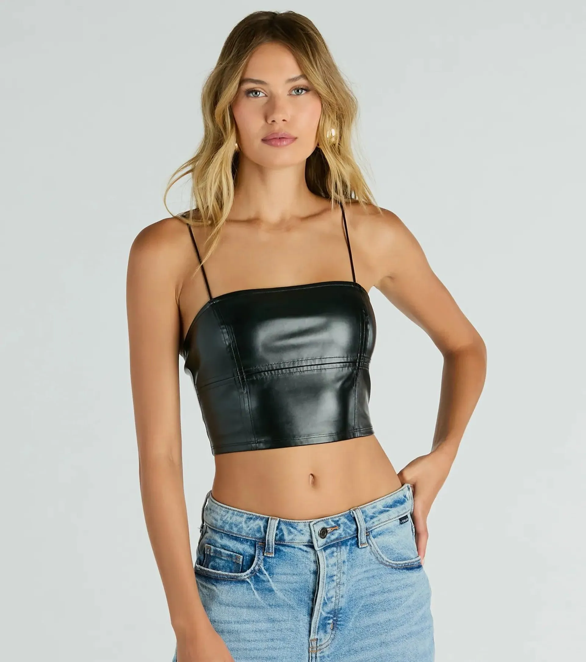 Hot And Dangerous Faux Leather Crop Top