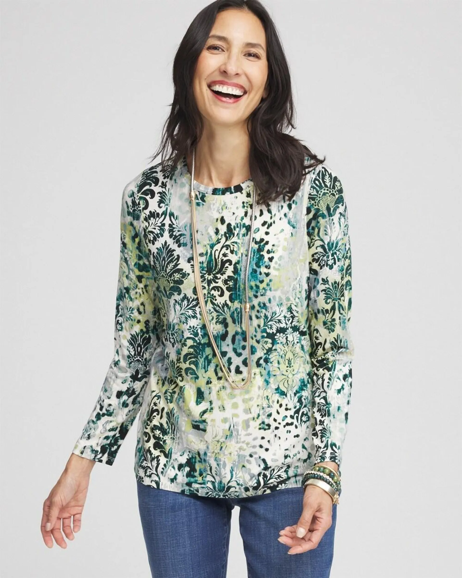 Touch of Cool\u2122 Animal Print Layering Tee