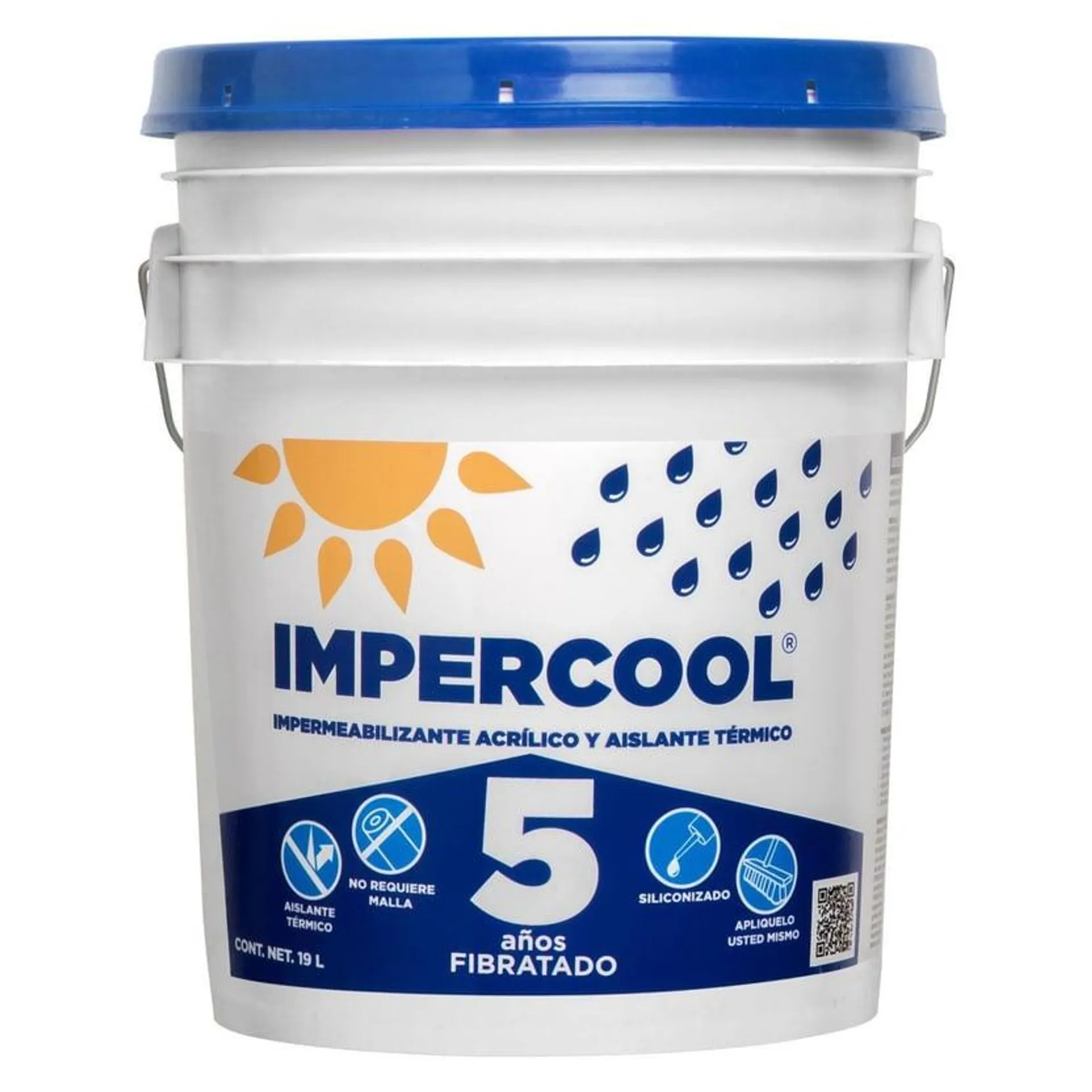 Impermeabilizante Impercool Fibratado 5 Años de 19 L Rojo Terracota