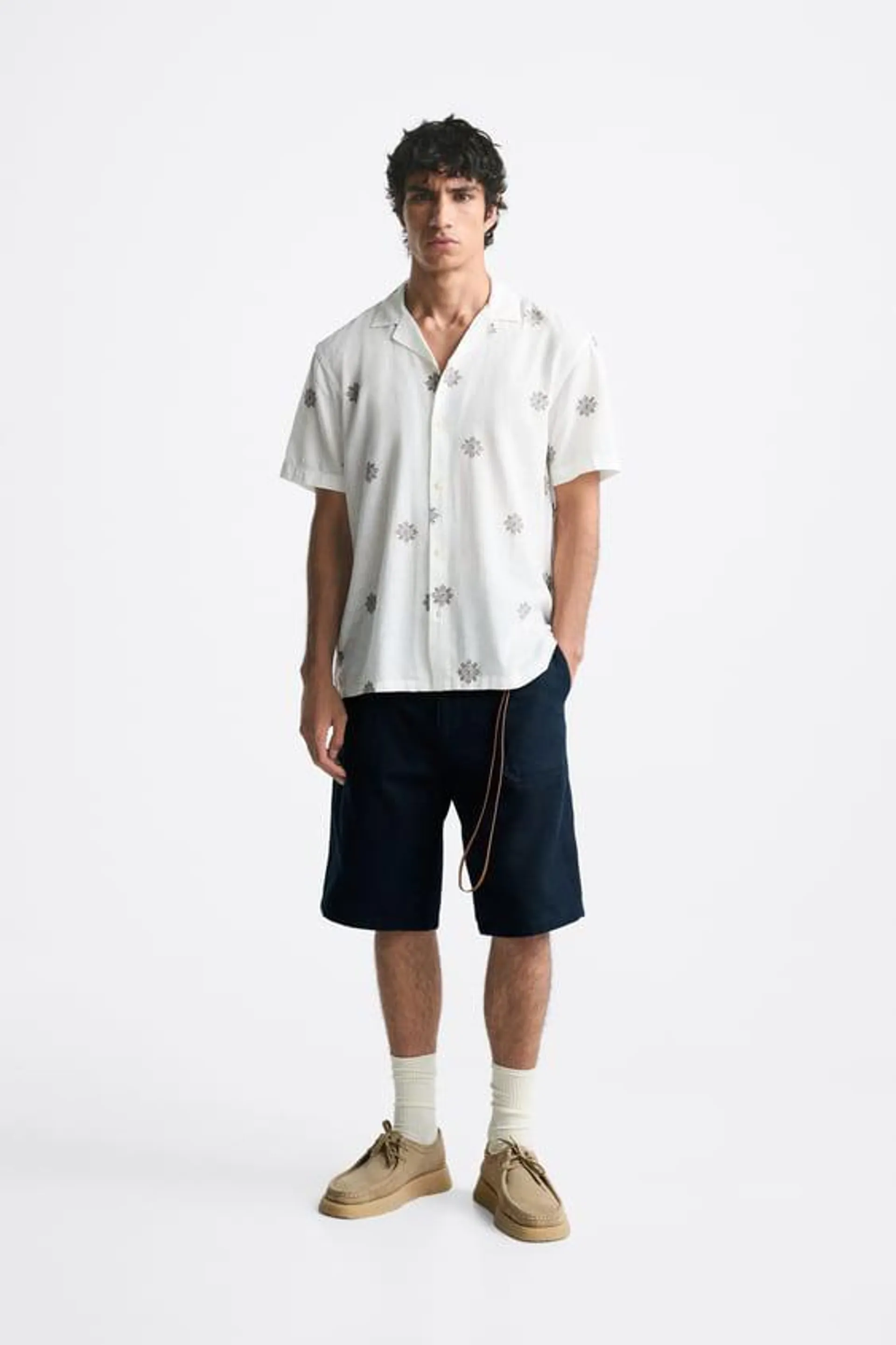 CAMISA ALGODÓN - LINO BORDADOS