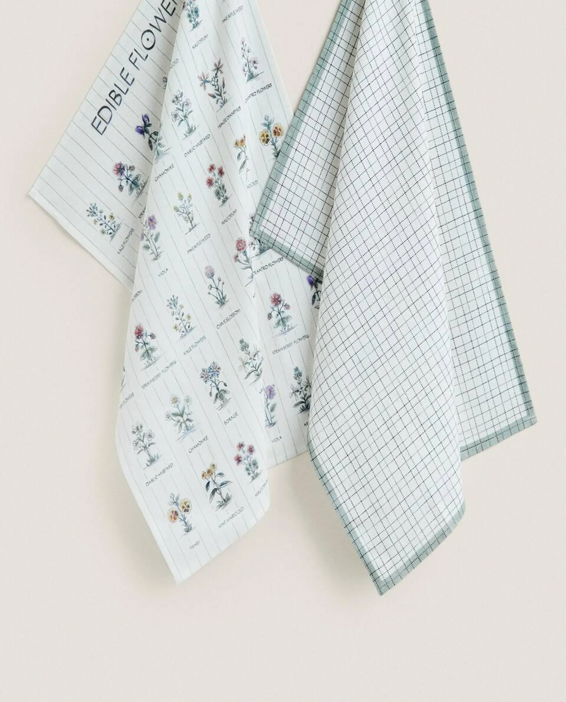 PAÑO ALGODÓN ESTAMPADO CUADROS Y FLORES (PACK DE 2)