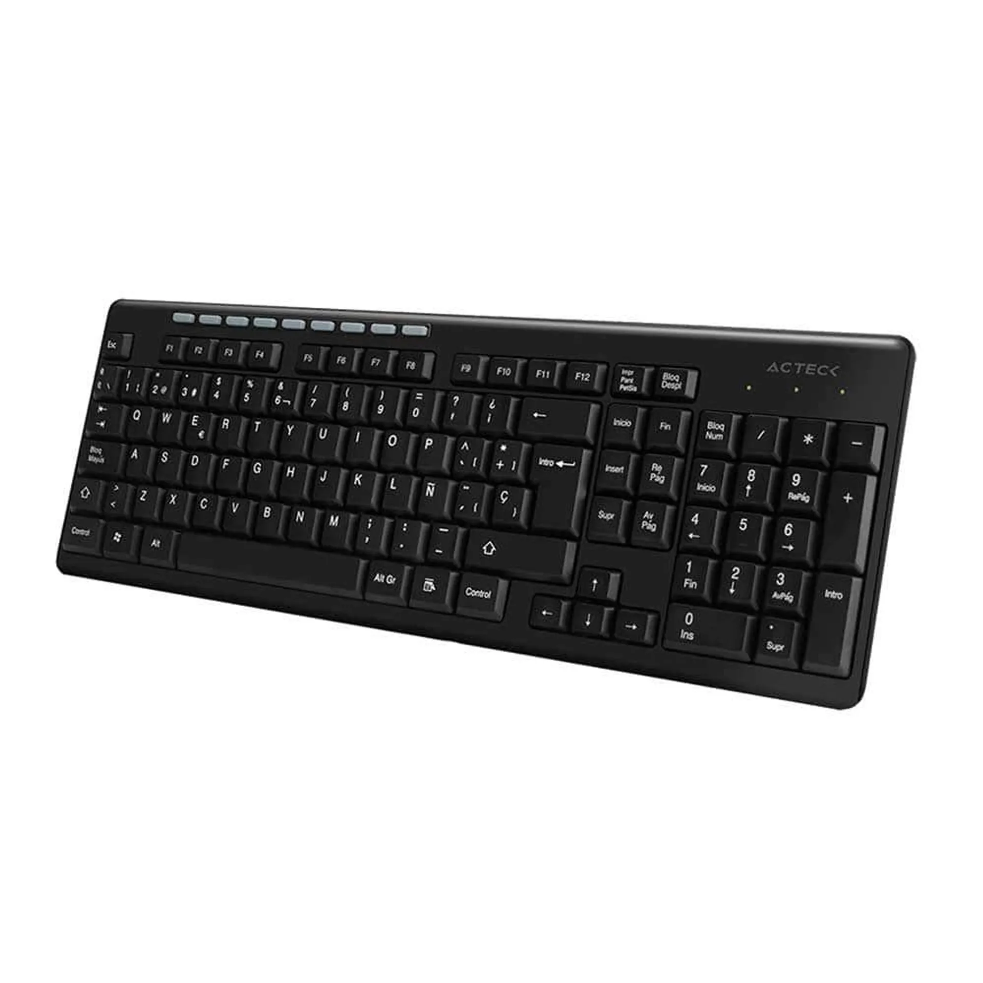 Teclado Inalámbrico Multimedia Negro (Español) Acteck AC-913973