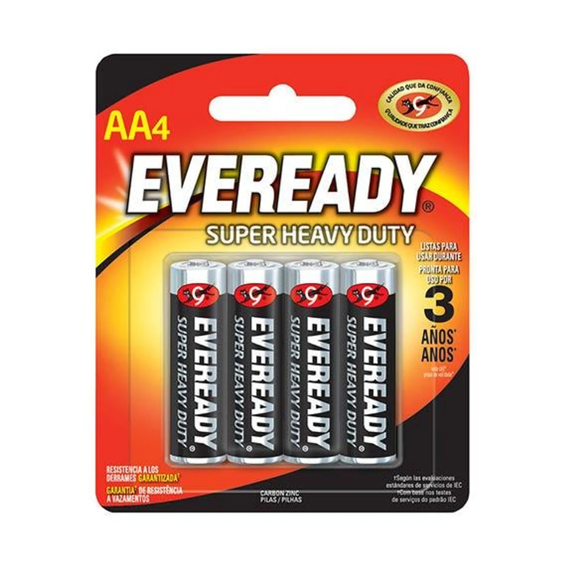 Pila Zinc-carbon Aa 4 Pzas E301305000 Eveready