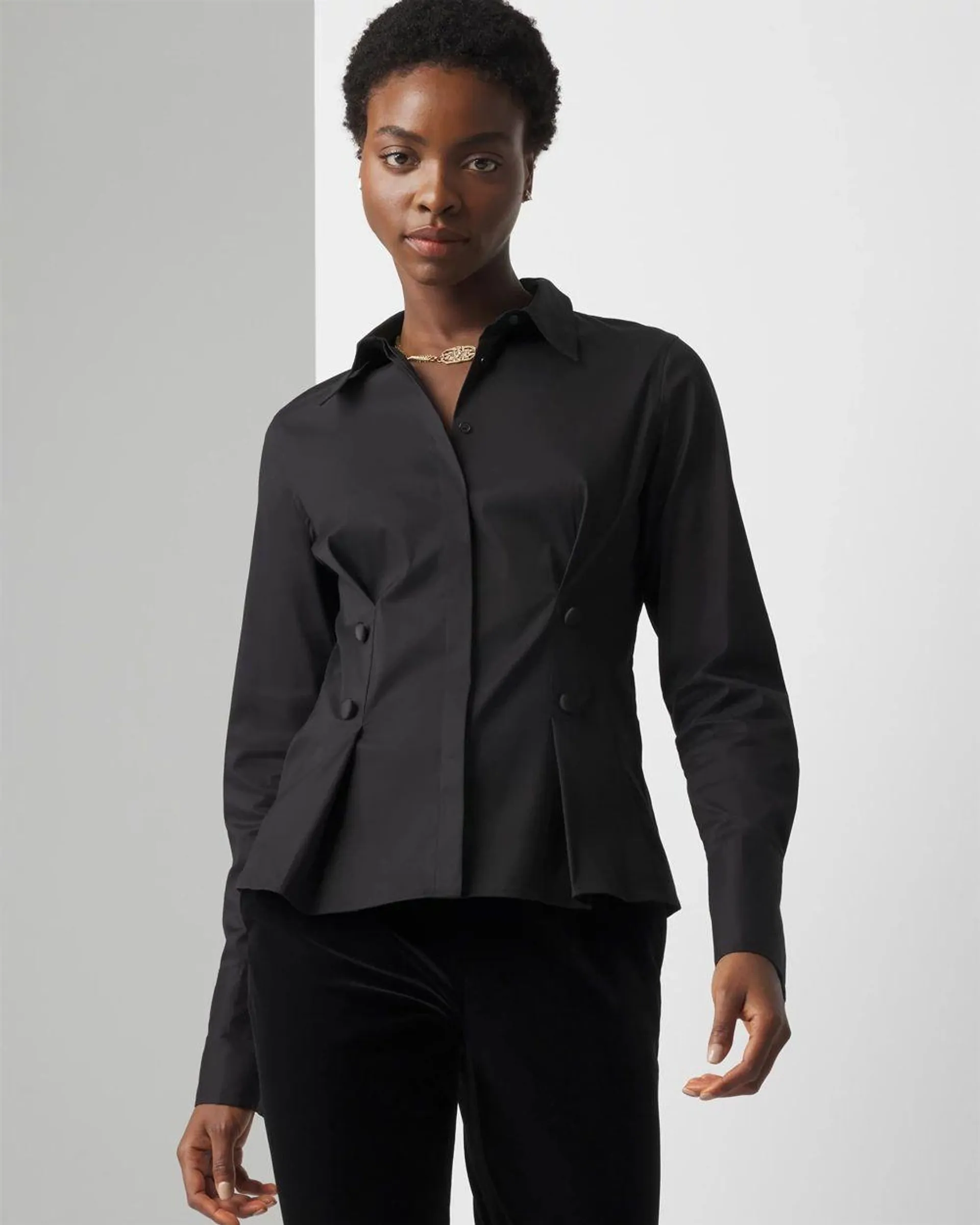 Tapered Waist Poplin Shirt