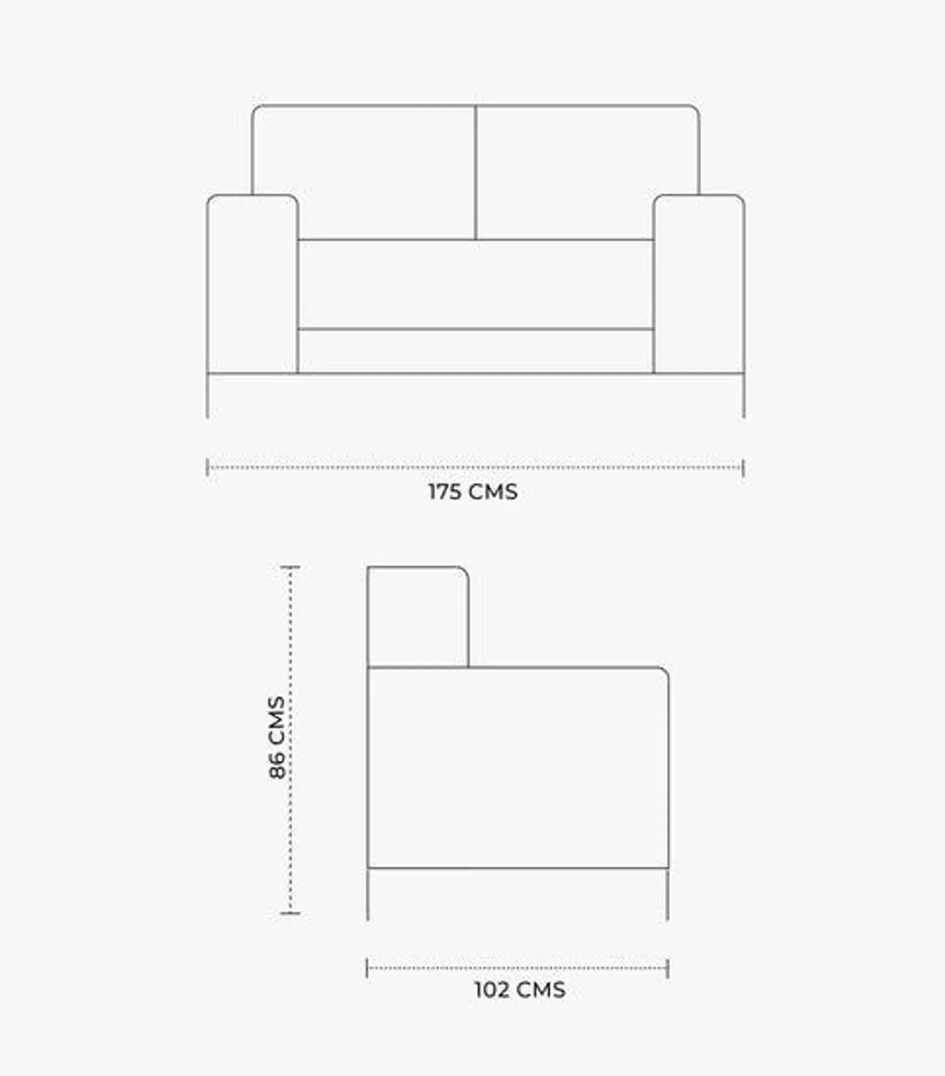 Love Seat Lauro De Piel Color Gris de Boal