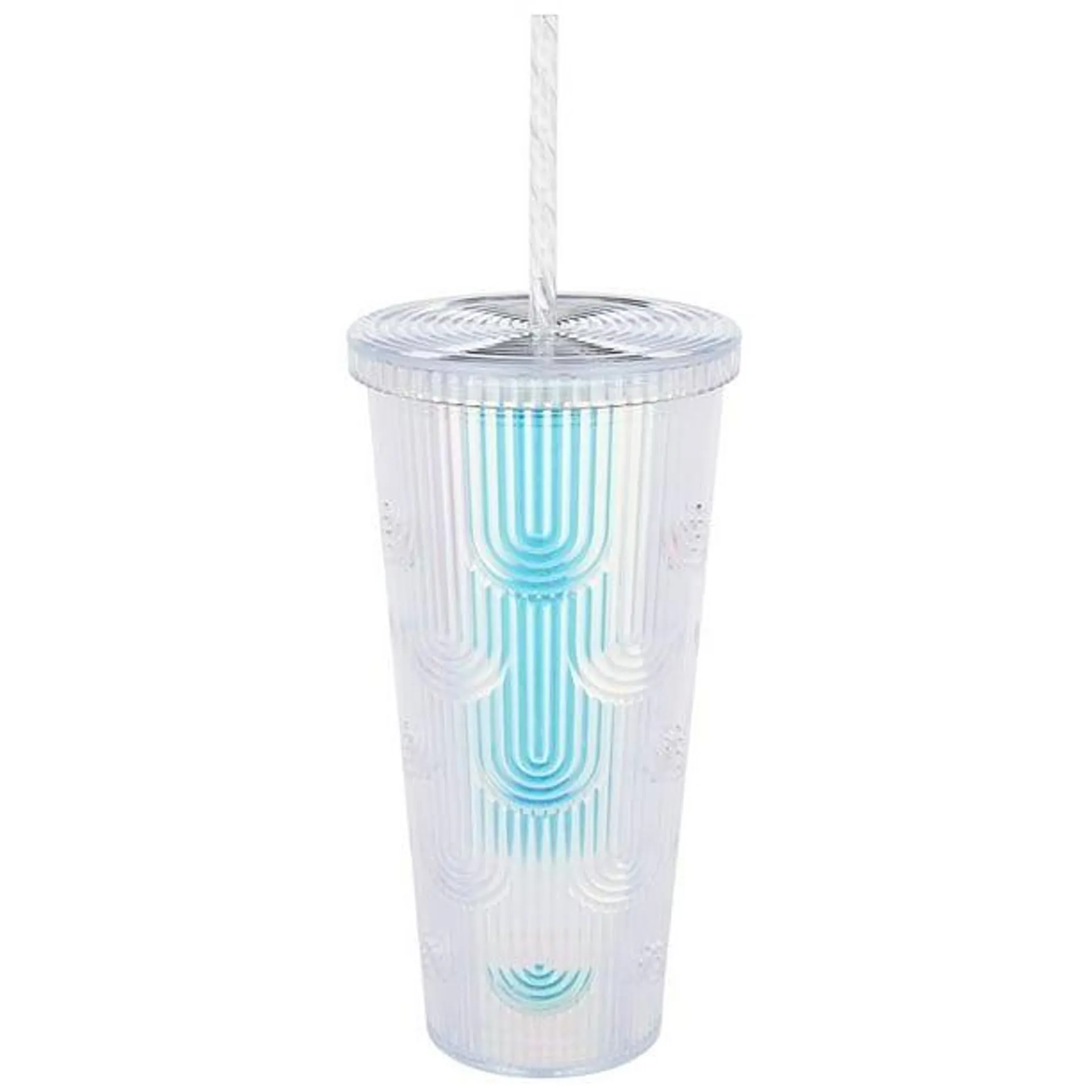 Vaso Hometrends con Popote Plástico 700 ml Blanco