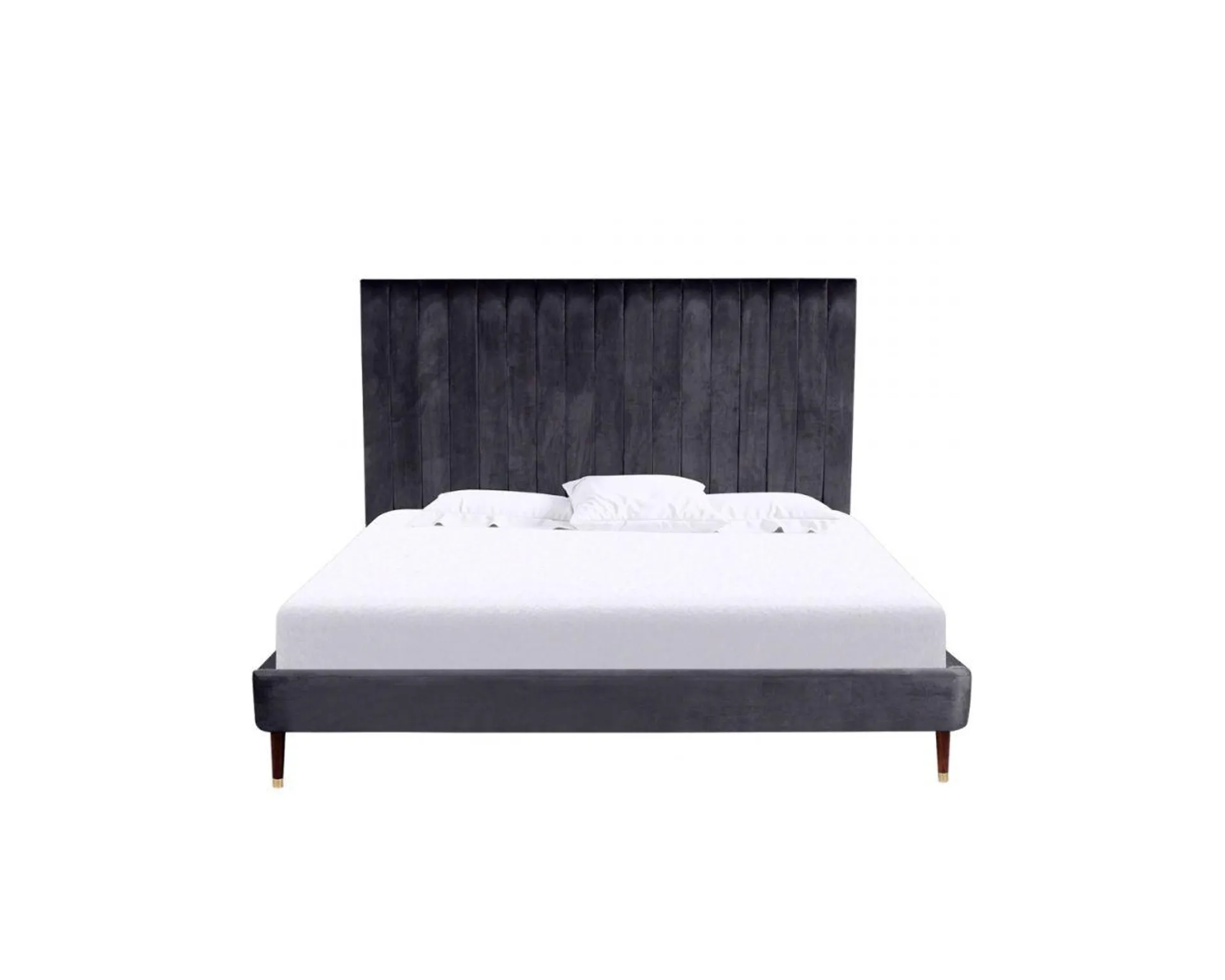 Cama King Size Witt Terciopelo Charcoal