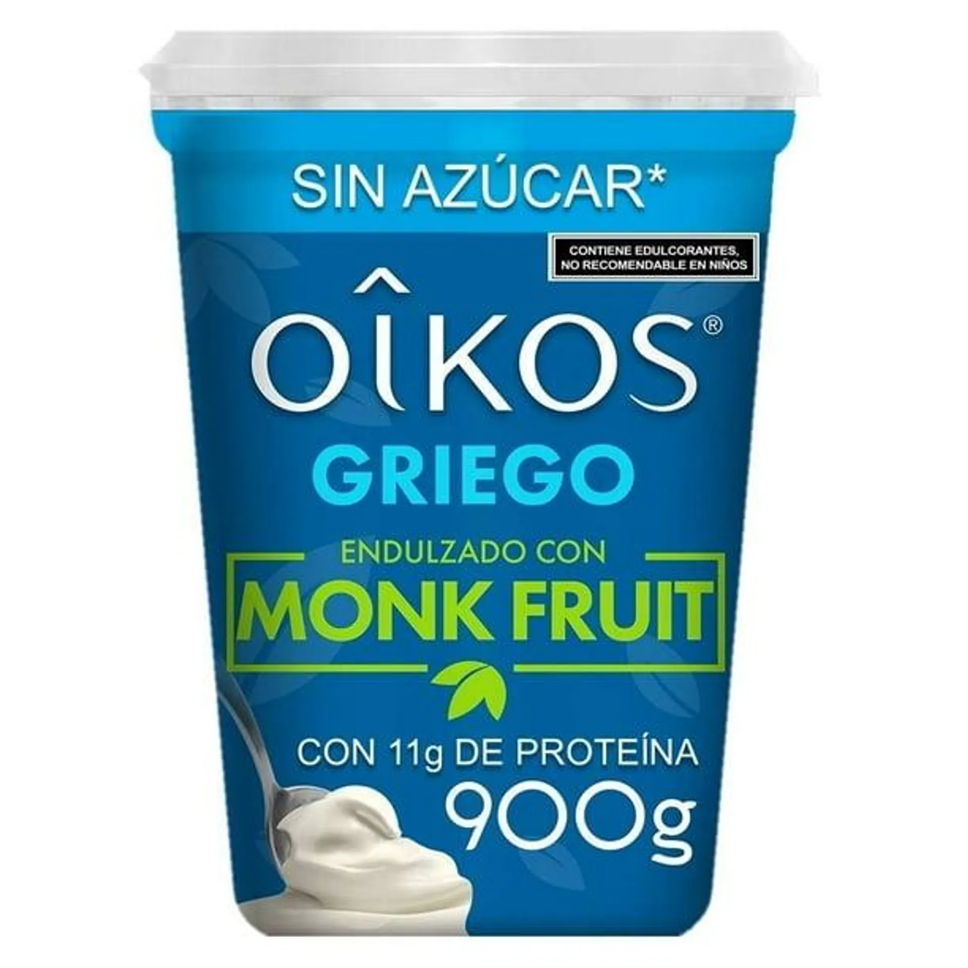 Yoghurt griego Oikos sabor natural monkfruit con 11 g de proteína 900 g