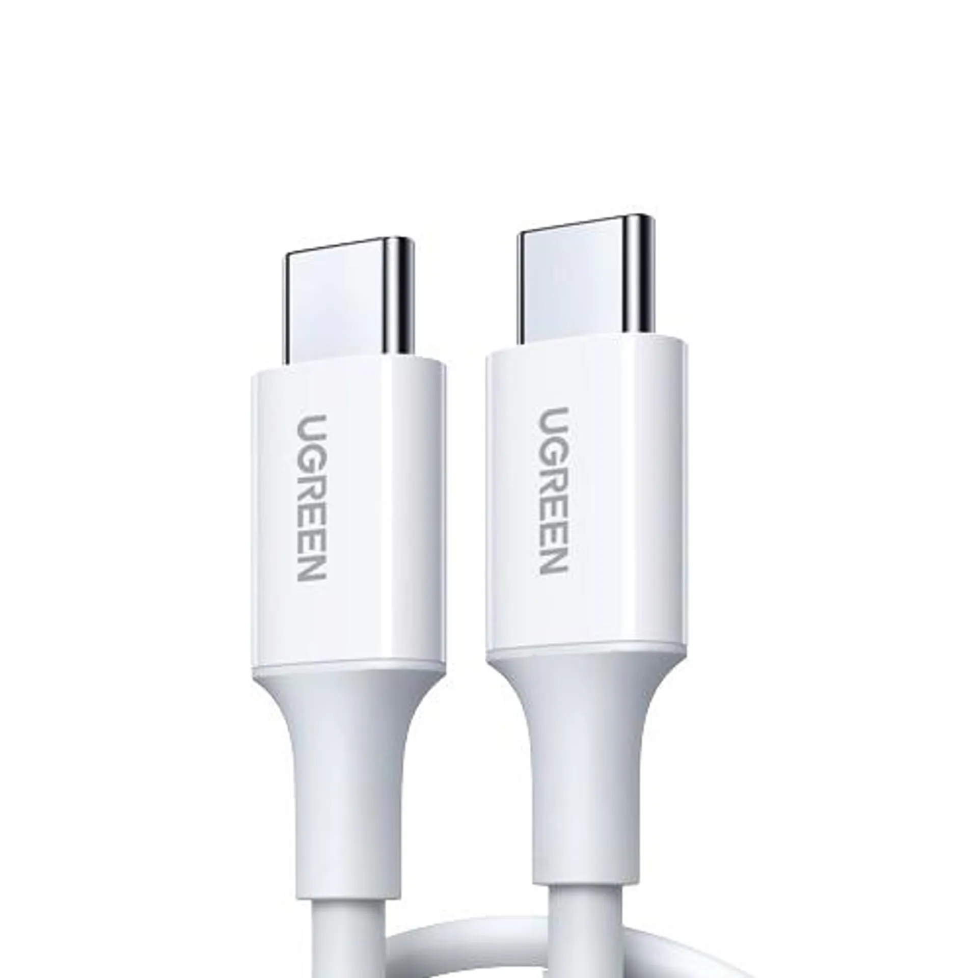 Cable USB-C A USB-C Ugreen 60518 / 1 Metro / Carga Rápida De Hasta 60W / 480Mbps / Color Blanco