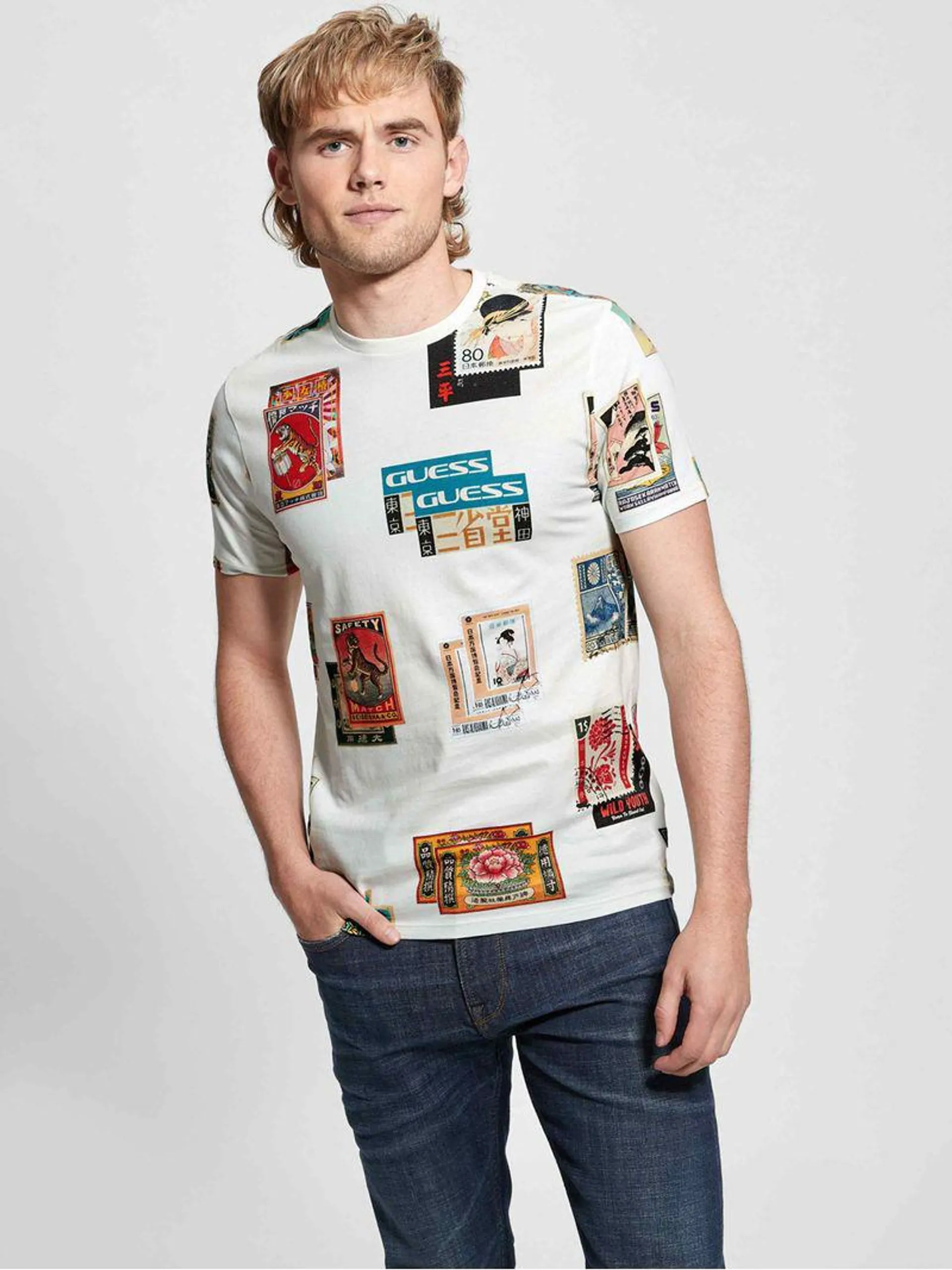Playera Guess Stamp Collection