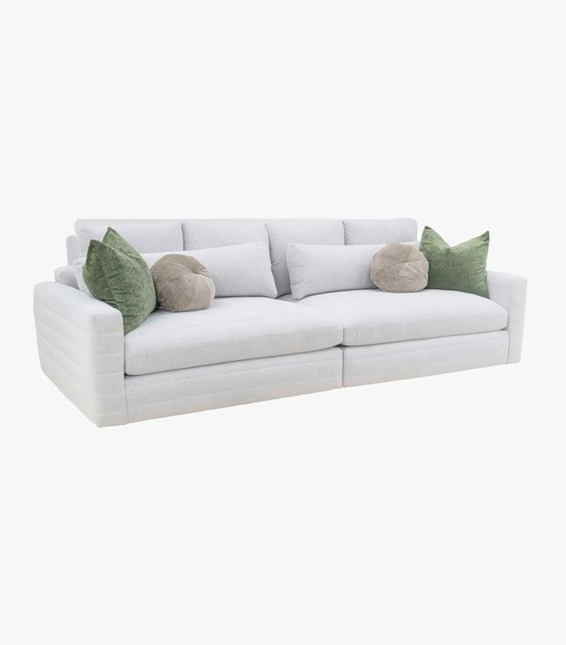 Love Seat Capri de tela color gris