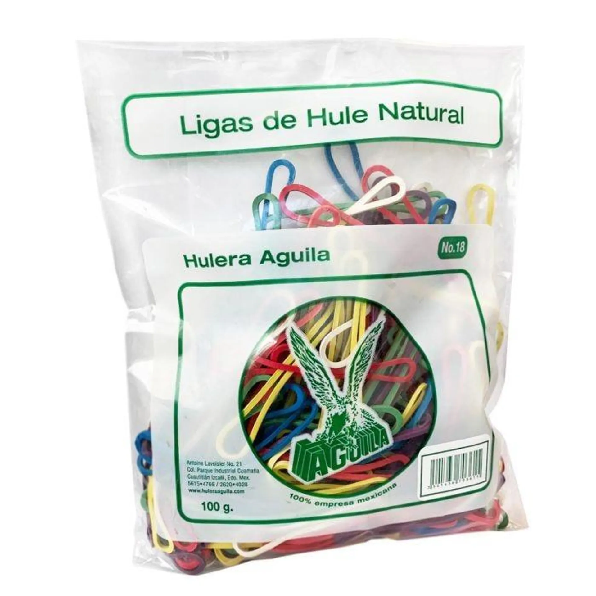 Ligas de Hule Aguila Bolsa C/100 g. Ligas de Colores