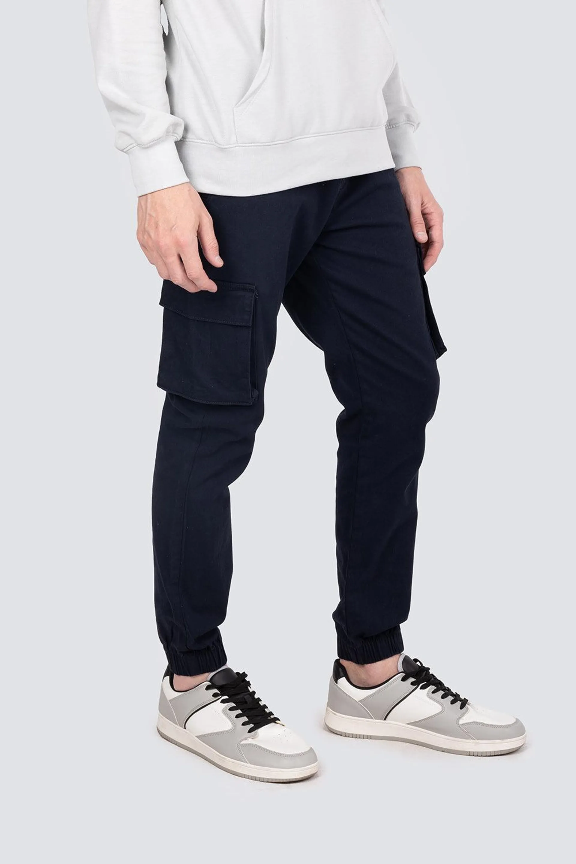 Jogger tipo cargo azul