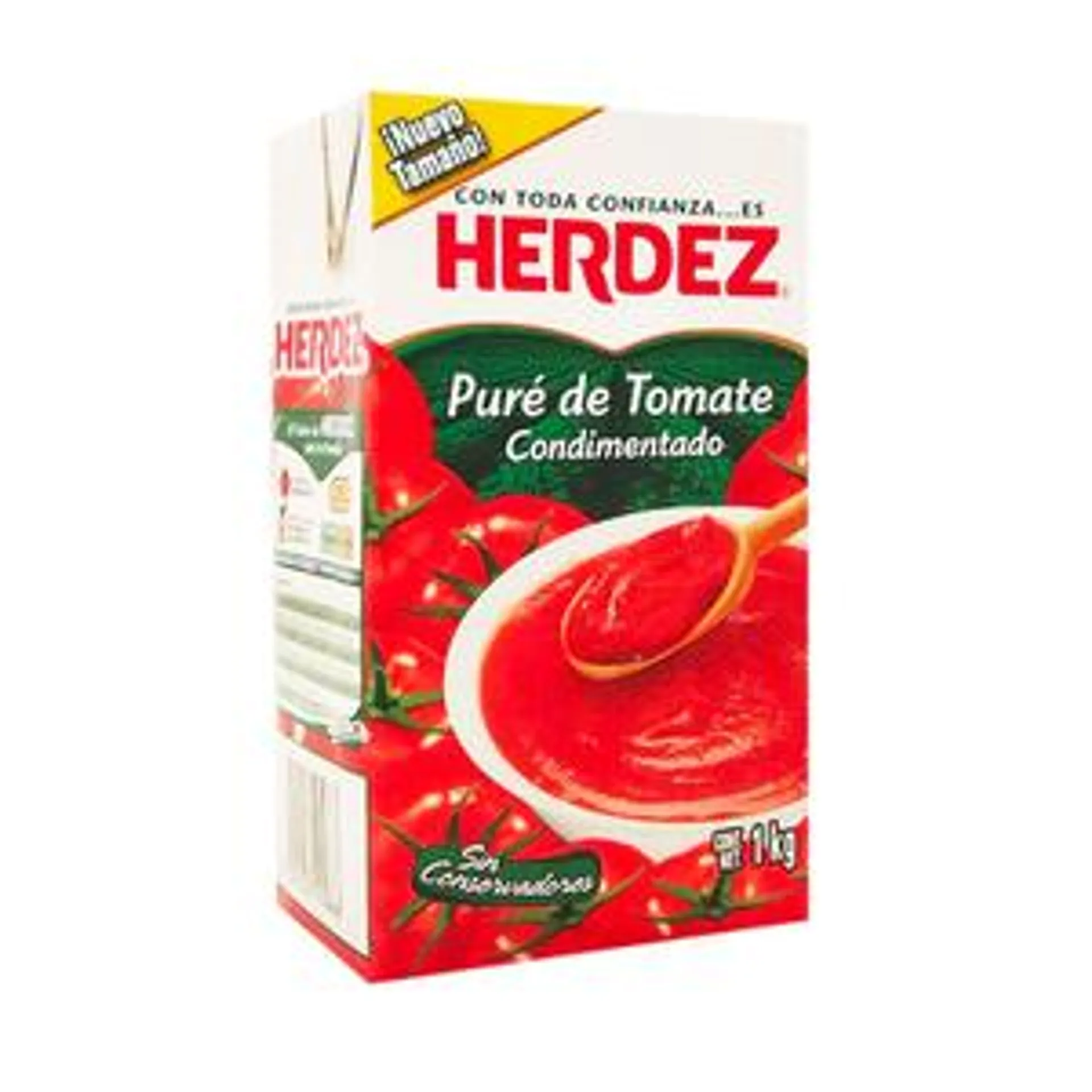 PURÉ DE TOMATE CONDIMENTADO HERDEZ TETRA 1 KG.