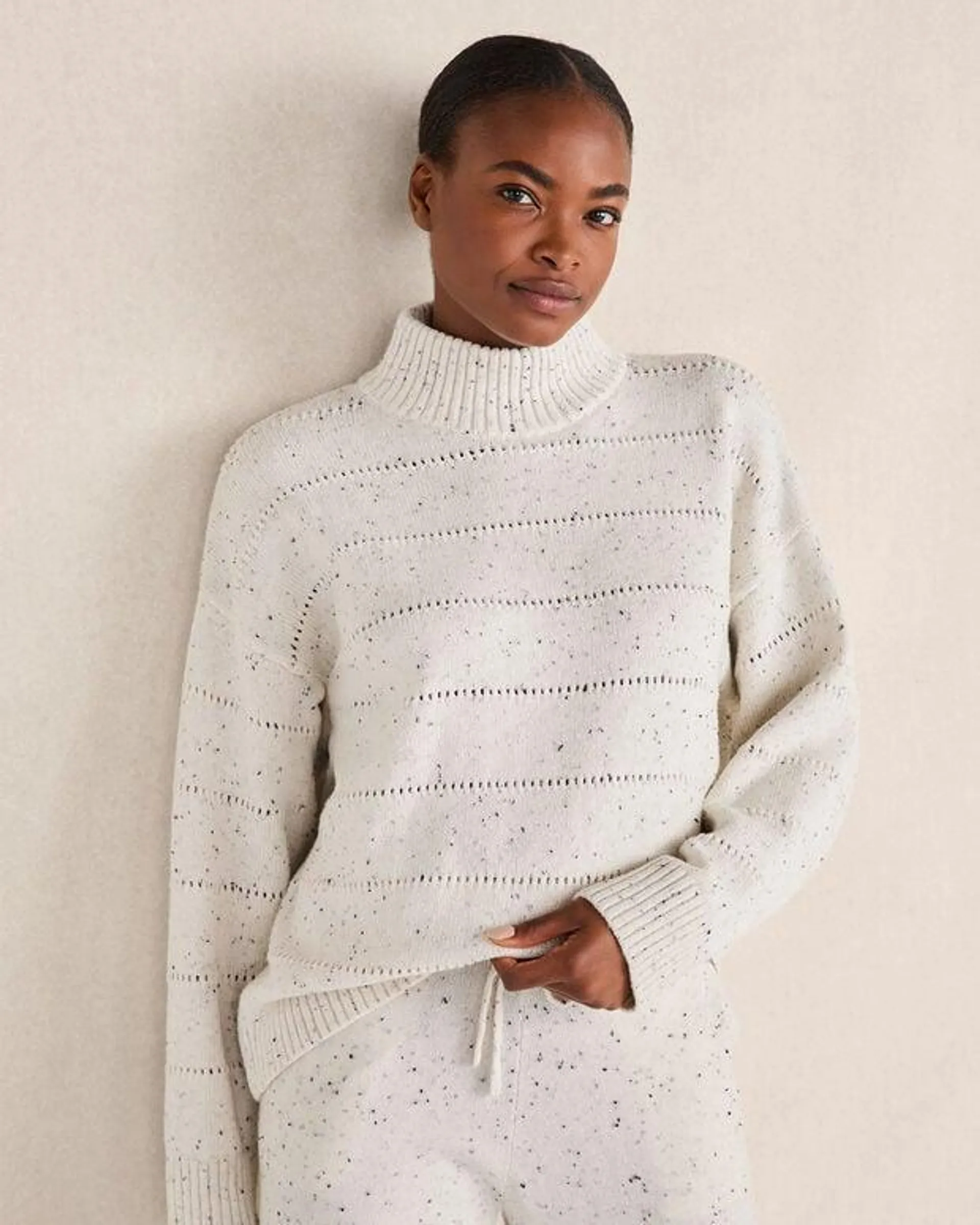 Tweed Mockneck Sweater