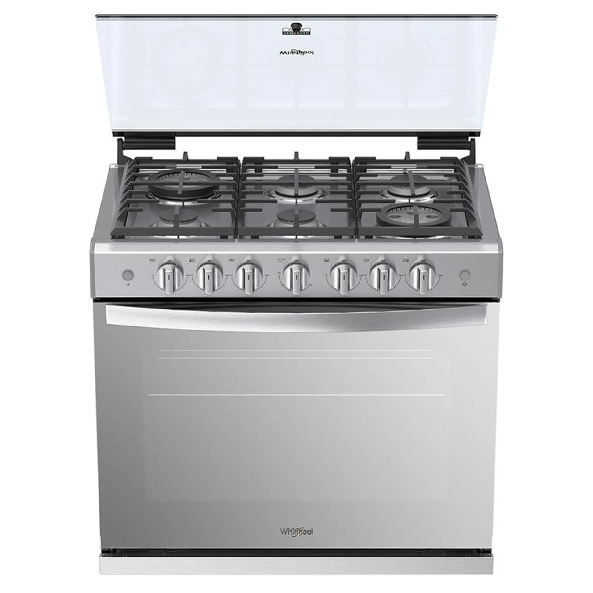 Estufa de Gas Xpert Flamma 30" 6 quemadores Gris Whirlpool