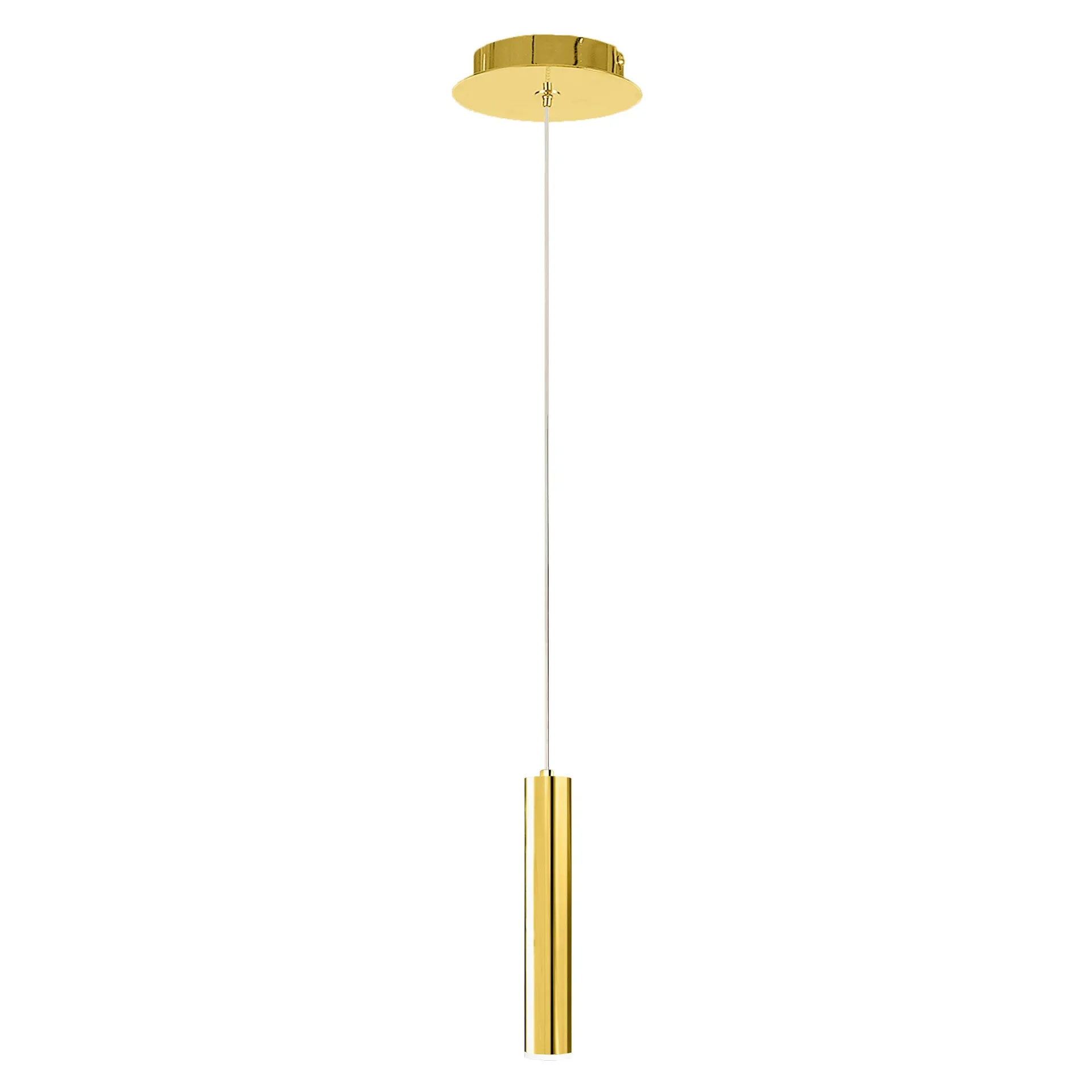 Lámpara colgante en color oro tipo cilindro
