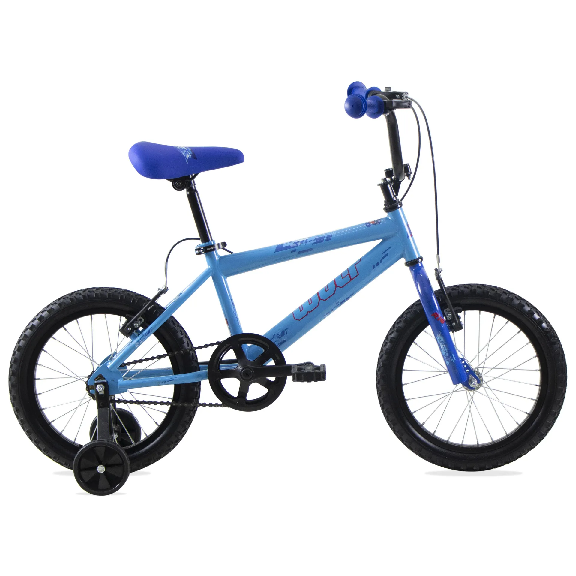 Bicicleta WOLF BMX R16 1V. Niño Frenos ”V” Ruedas Laterales Acero Azul/Azul Oscuro Talla:UN