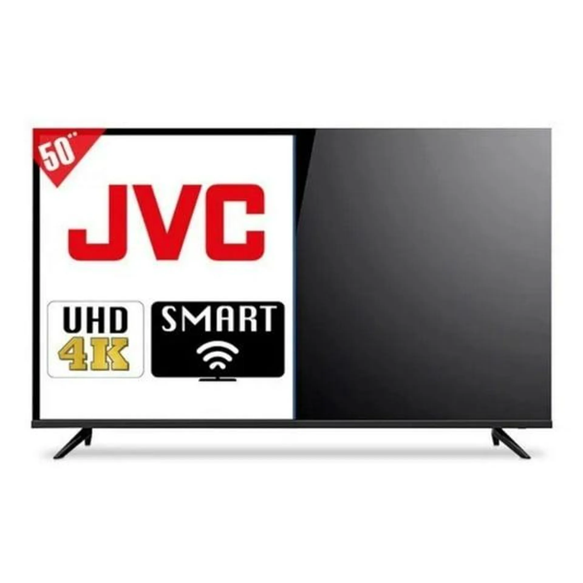 JVC Smart TV 50" sin bordes, UHD 4K, con Roku, modelo SI50URF