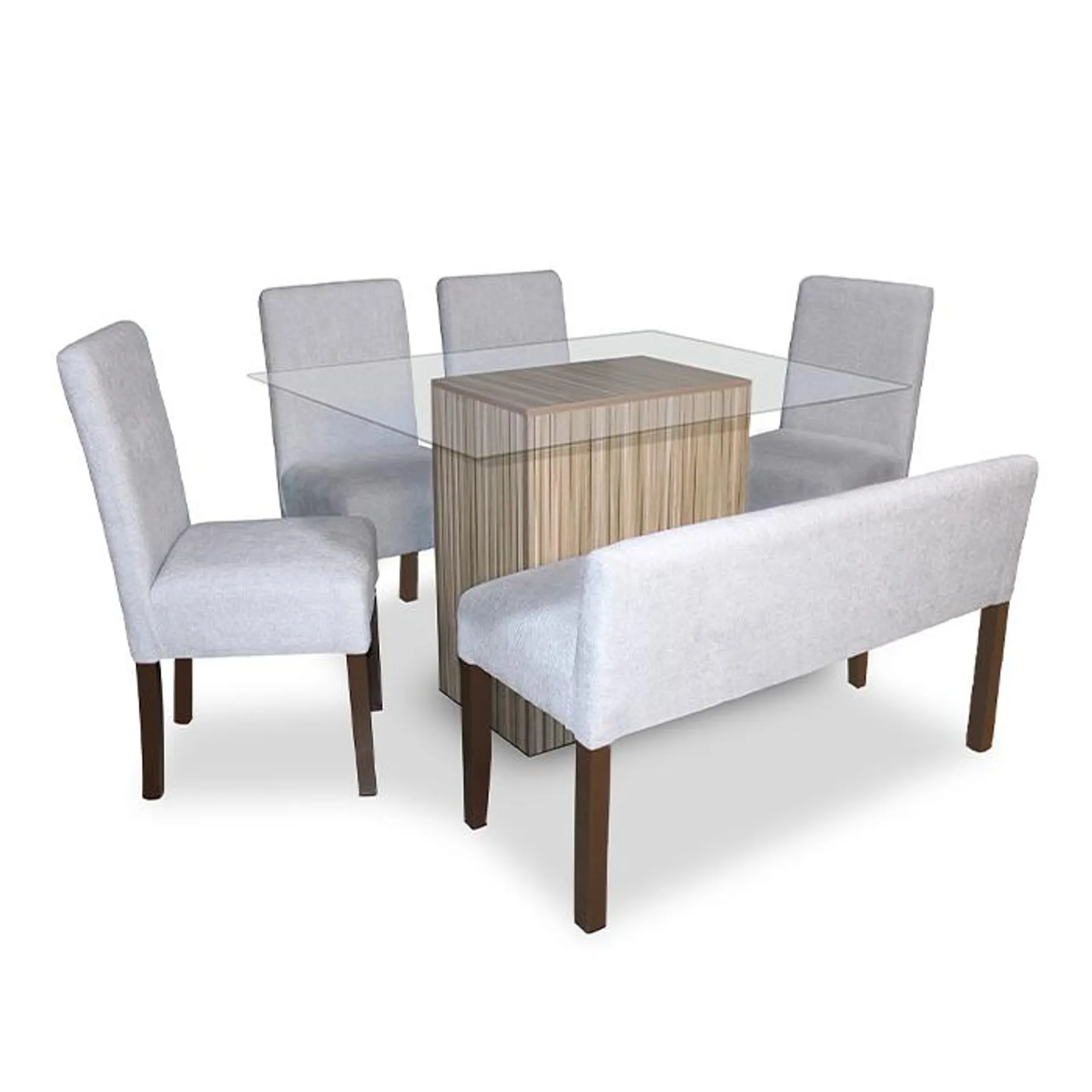 Comedor Virginia 4 sillas y 1 banca