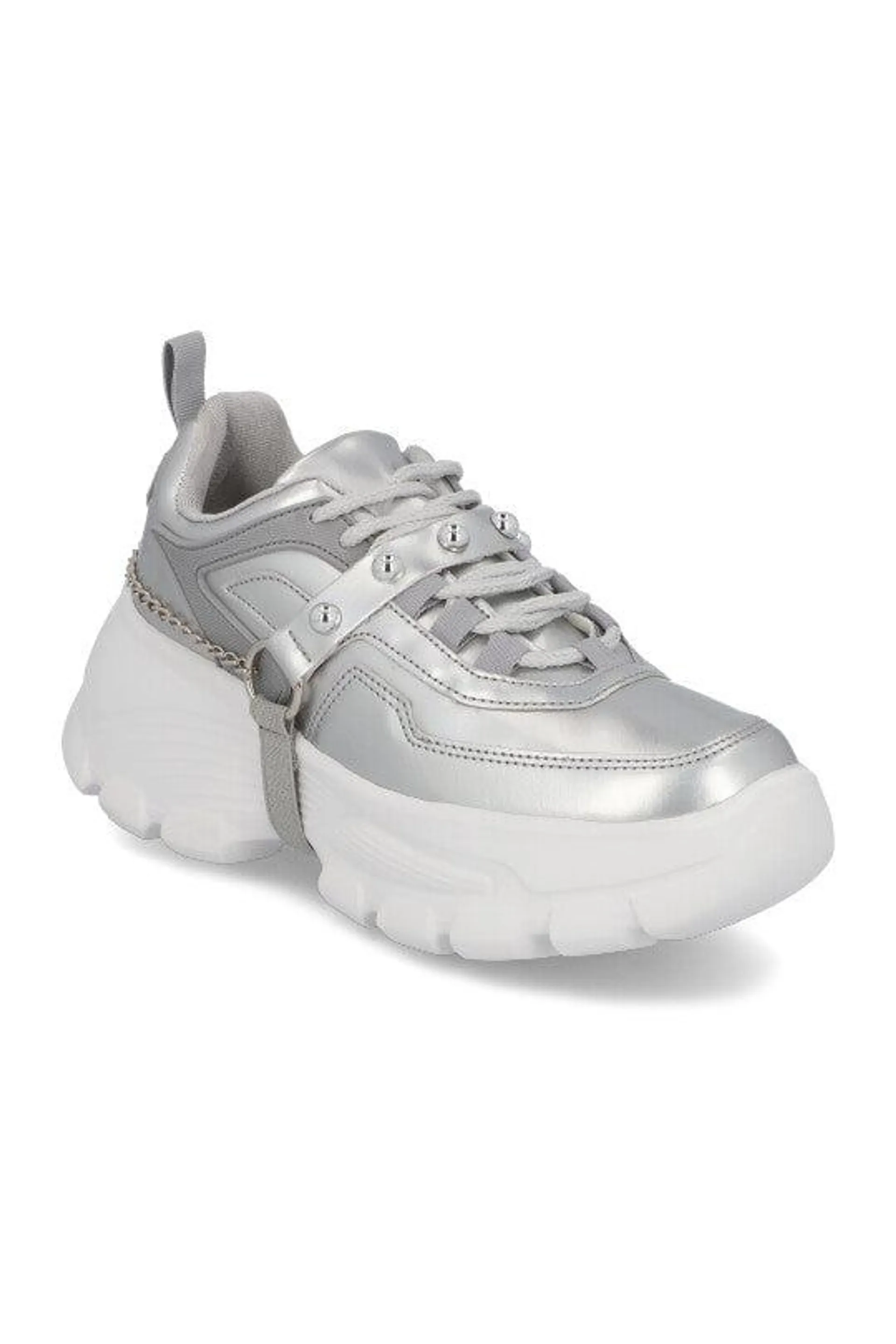 Tenis Chunky Plata con Accesorio