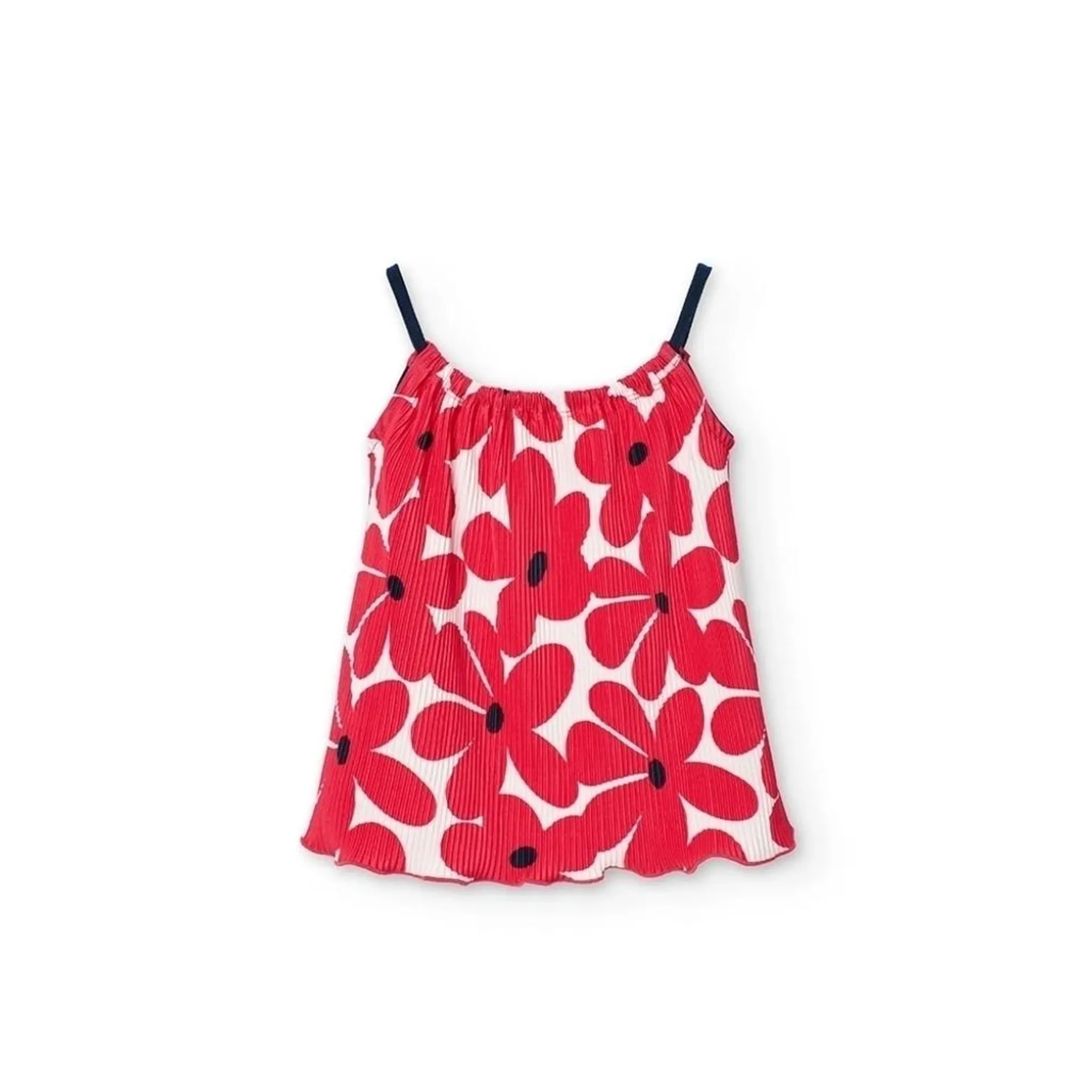 Camiseta de punto para niña con estampado de flores