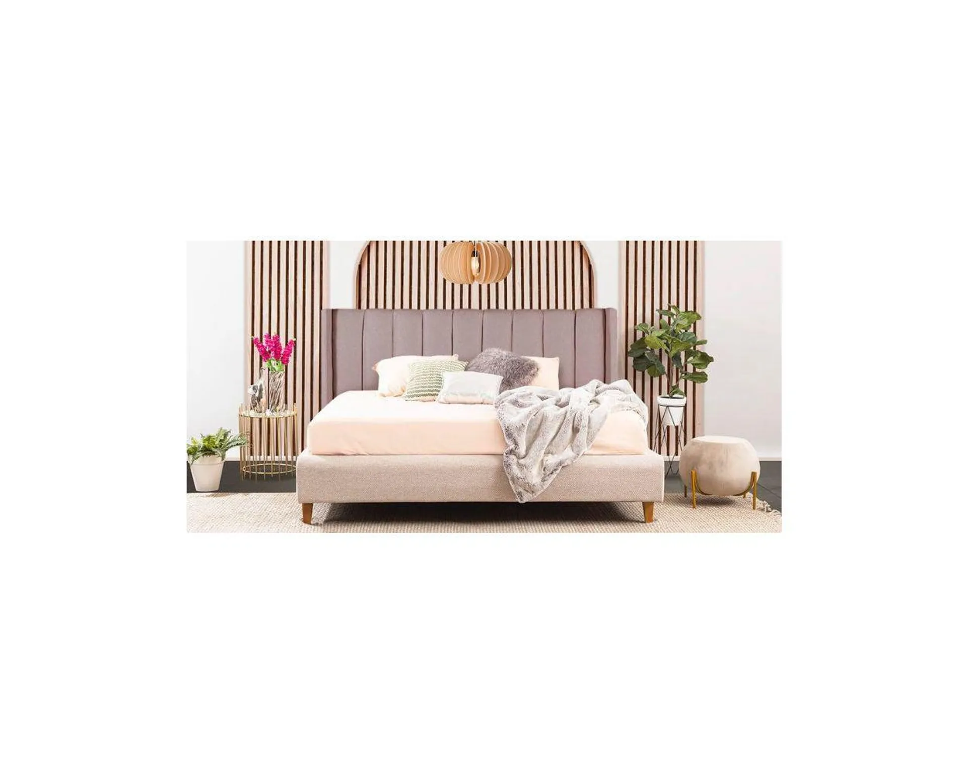 Cama King Size Merea Beige