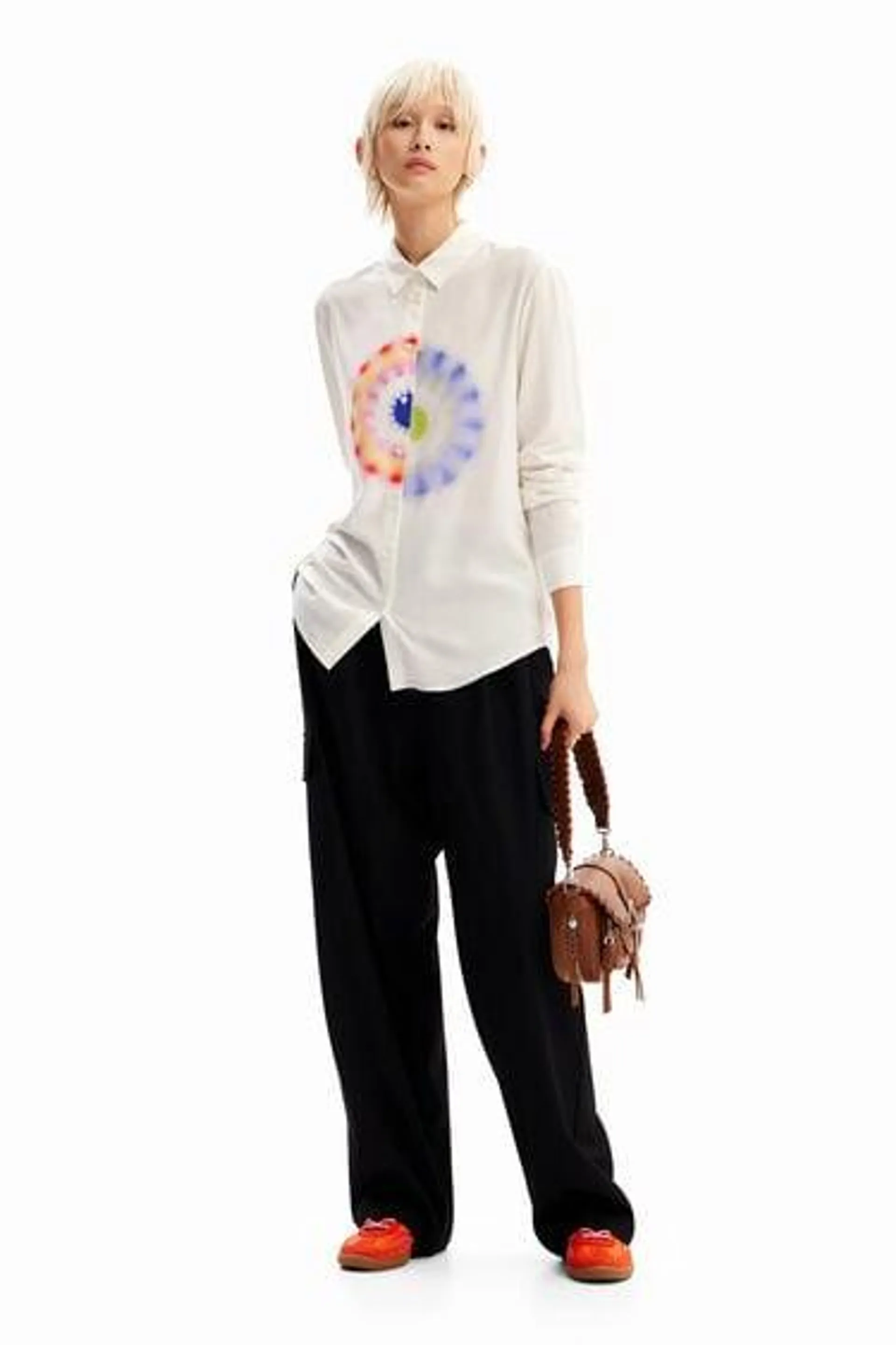 Geometric viscose shirt