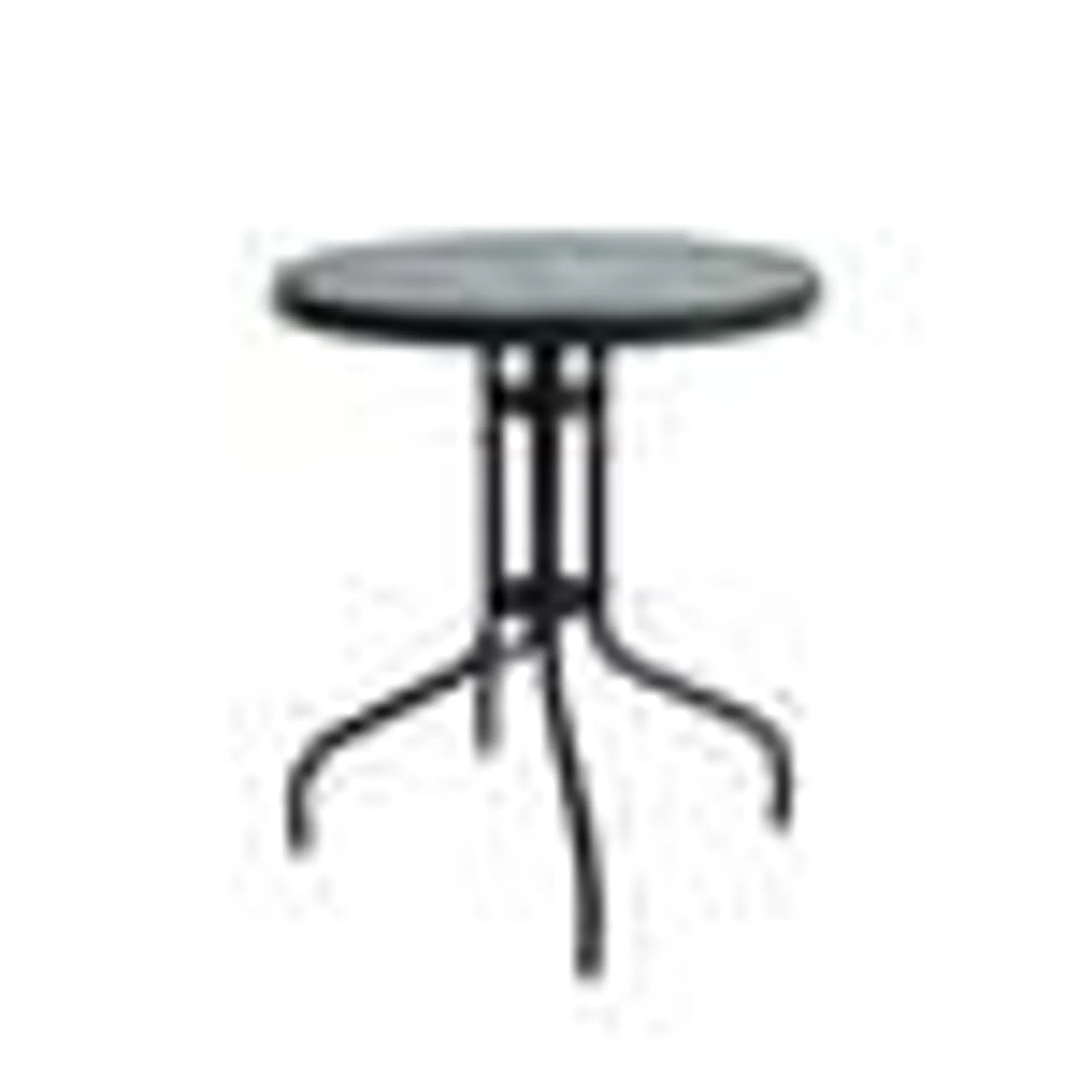 Mesa Redonda con Vidrio Templado 60 X 70 Cm Negro