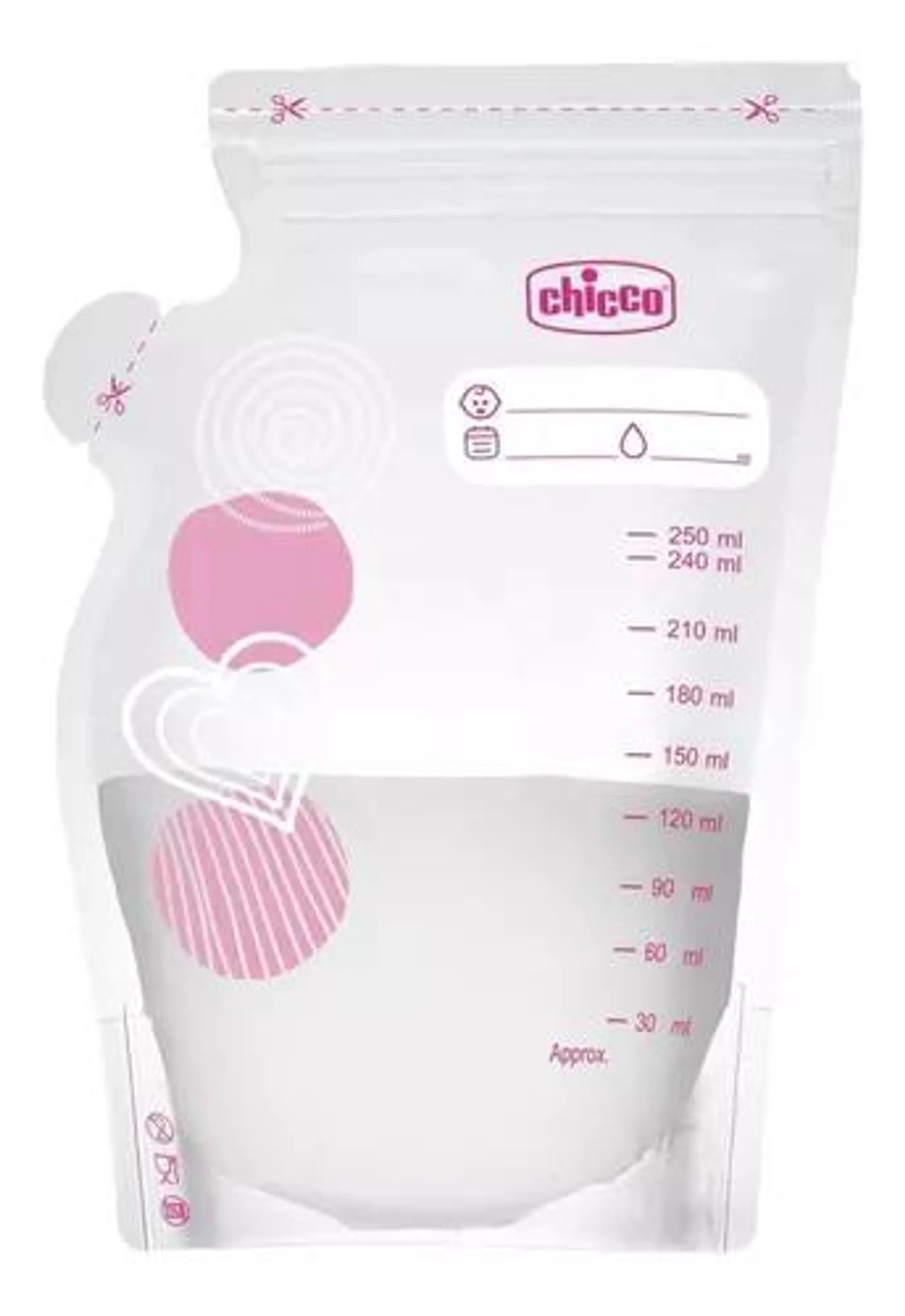 Bolsas Para Leche Materna Chicco Congelables 30 Pzas/ 250 Ml