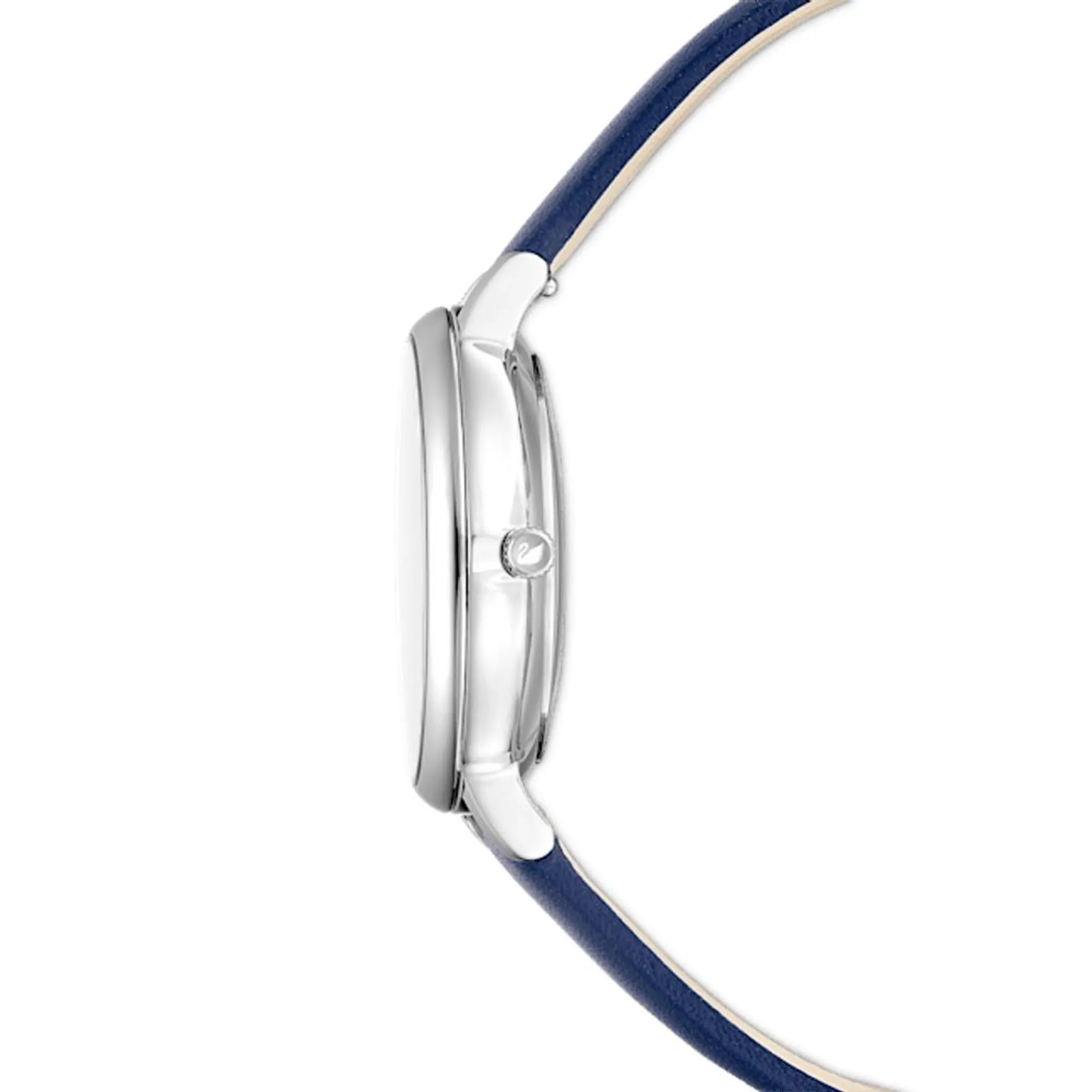 Reloj Crystalline Joy, Correa de piel, Azul, Acero inoxidable