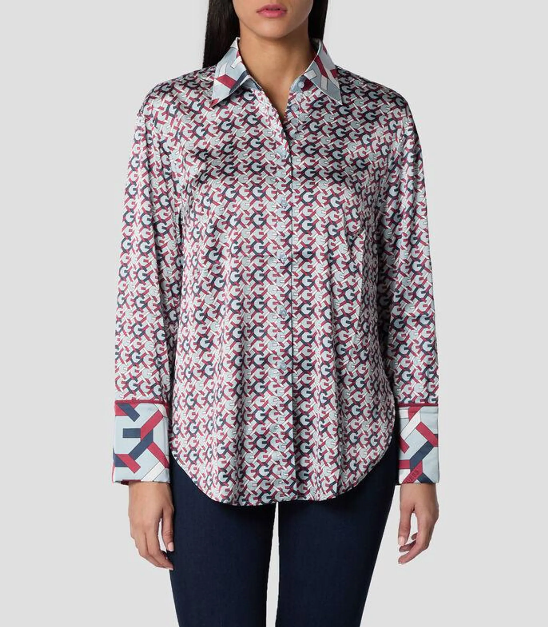 Blusa Estampada Manga Larga Mujer