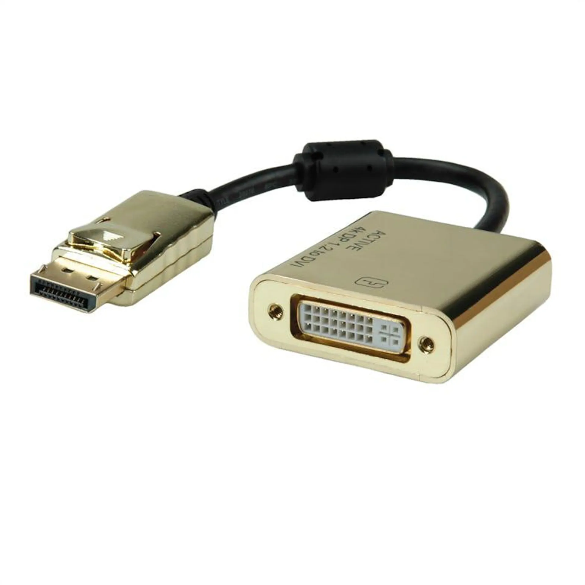 ROLINE GOLD 4K DisplayPort/DVI Adapter, Actief, v1.2, DP Male - DVI Female