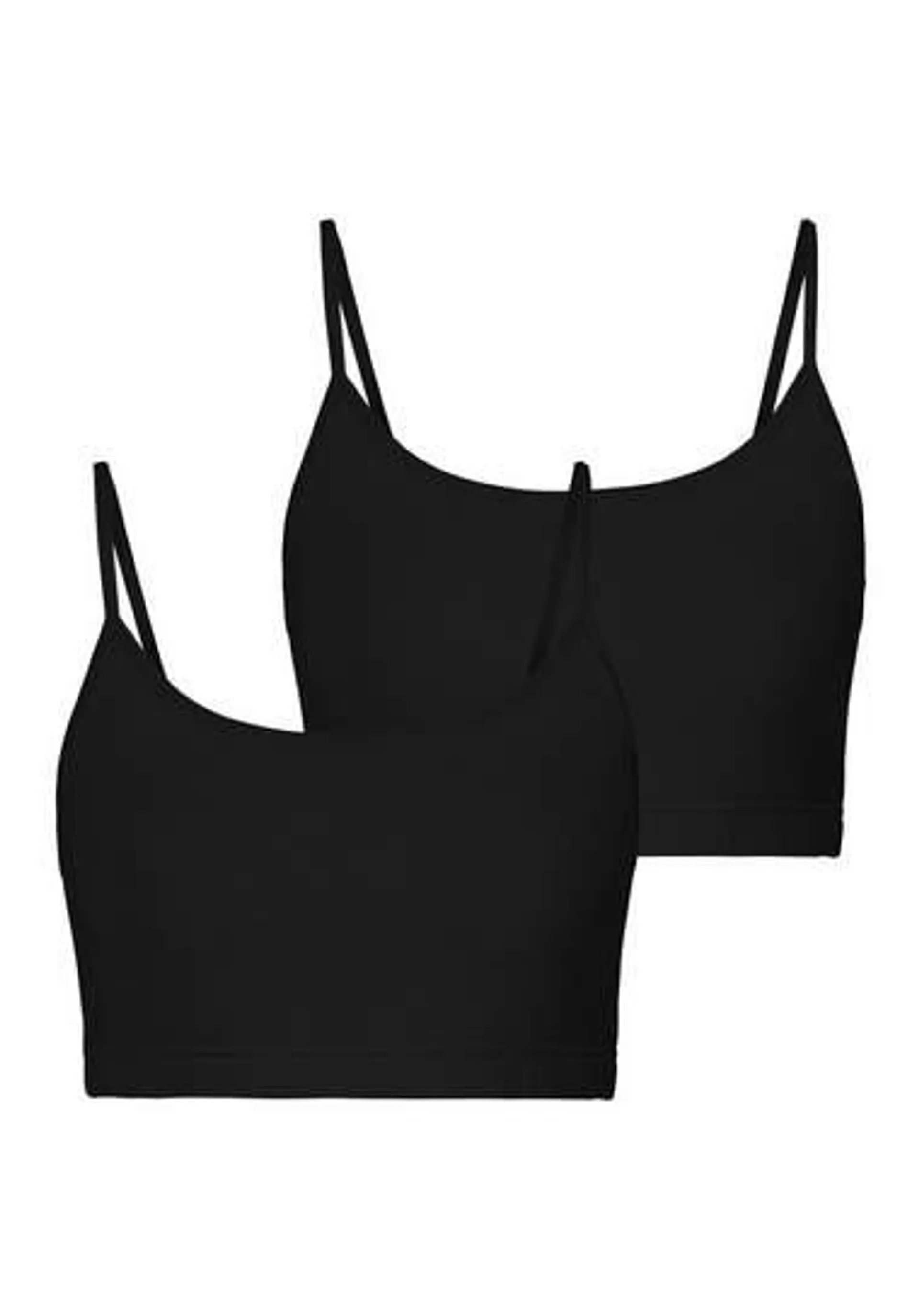 Lascana Bustier van elastisch katoen (2-delig, Set van 2)