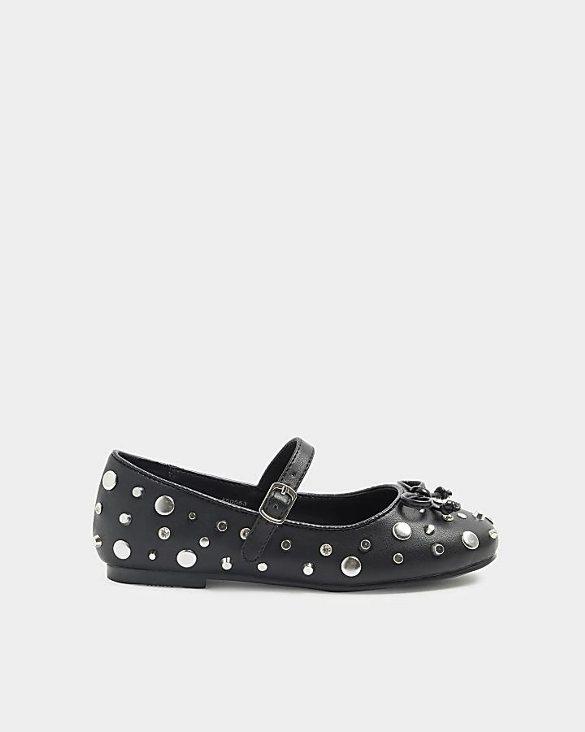 Gils black studded ballet pumps