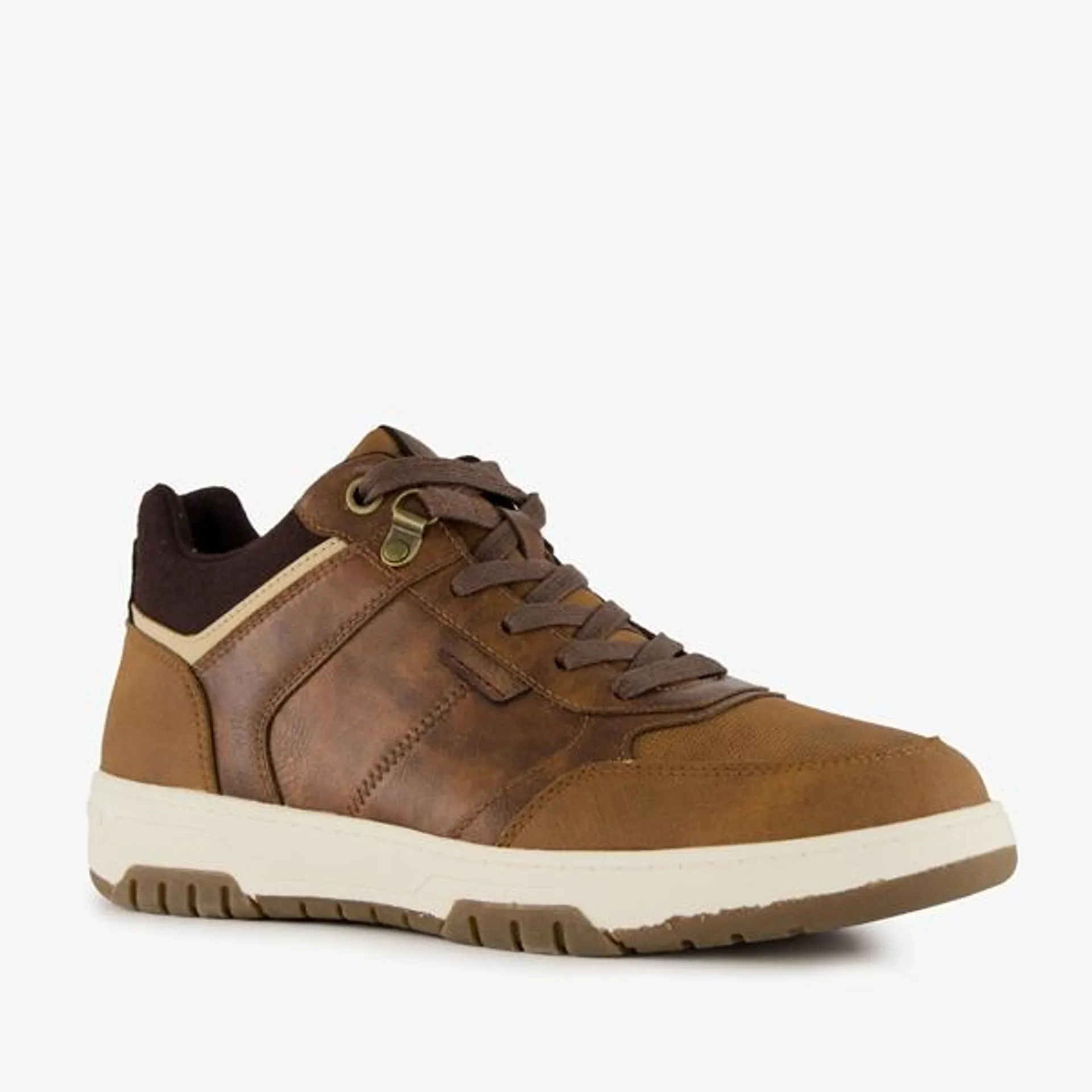 Blue Box hoge heren sneakers cognac