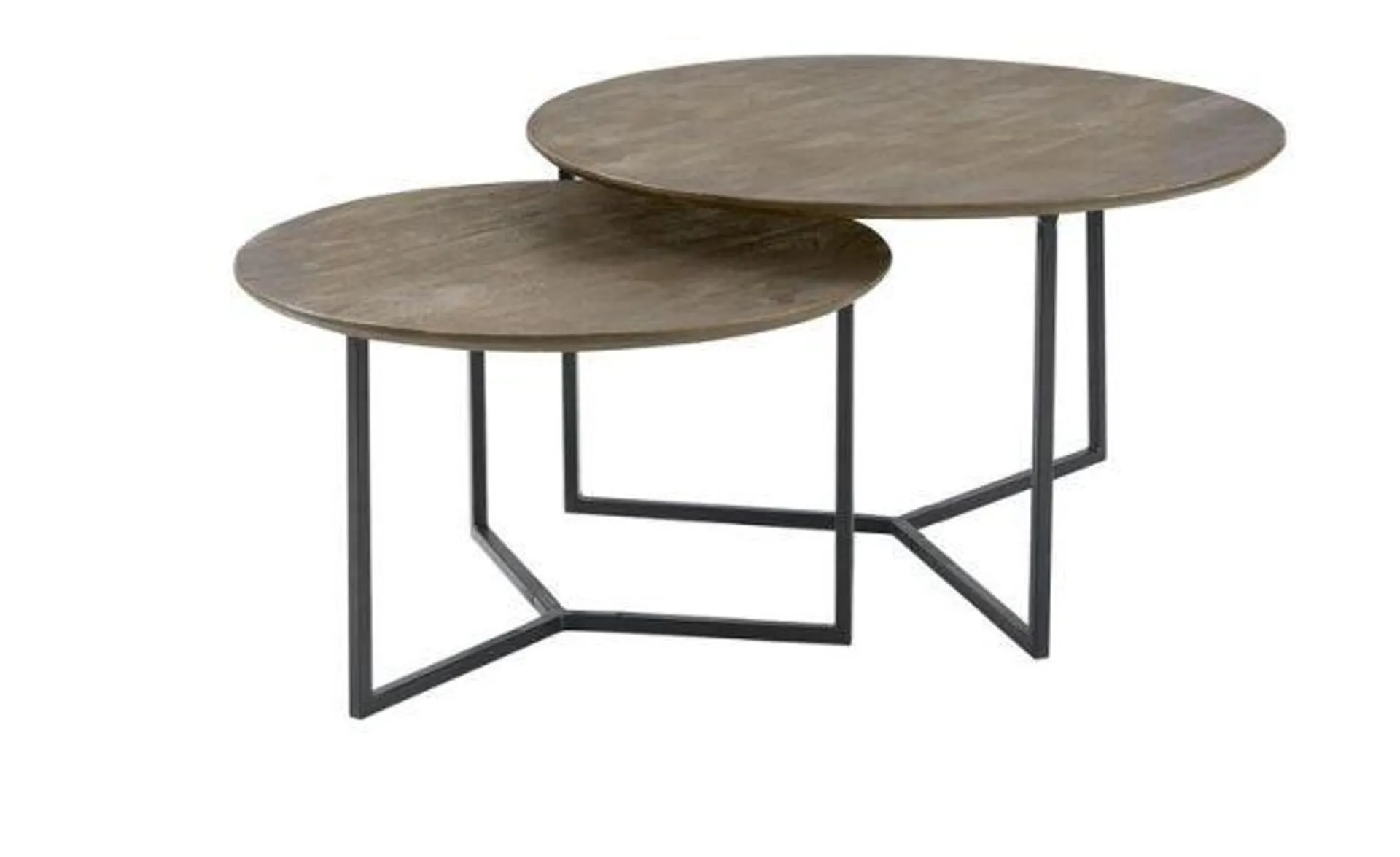 Salontafel Gatteo (set van 2) rond 75/60 mango grijs