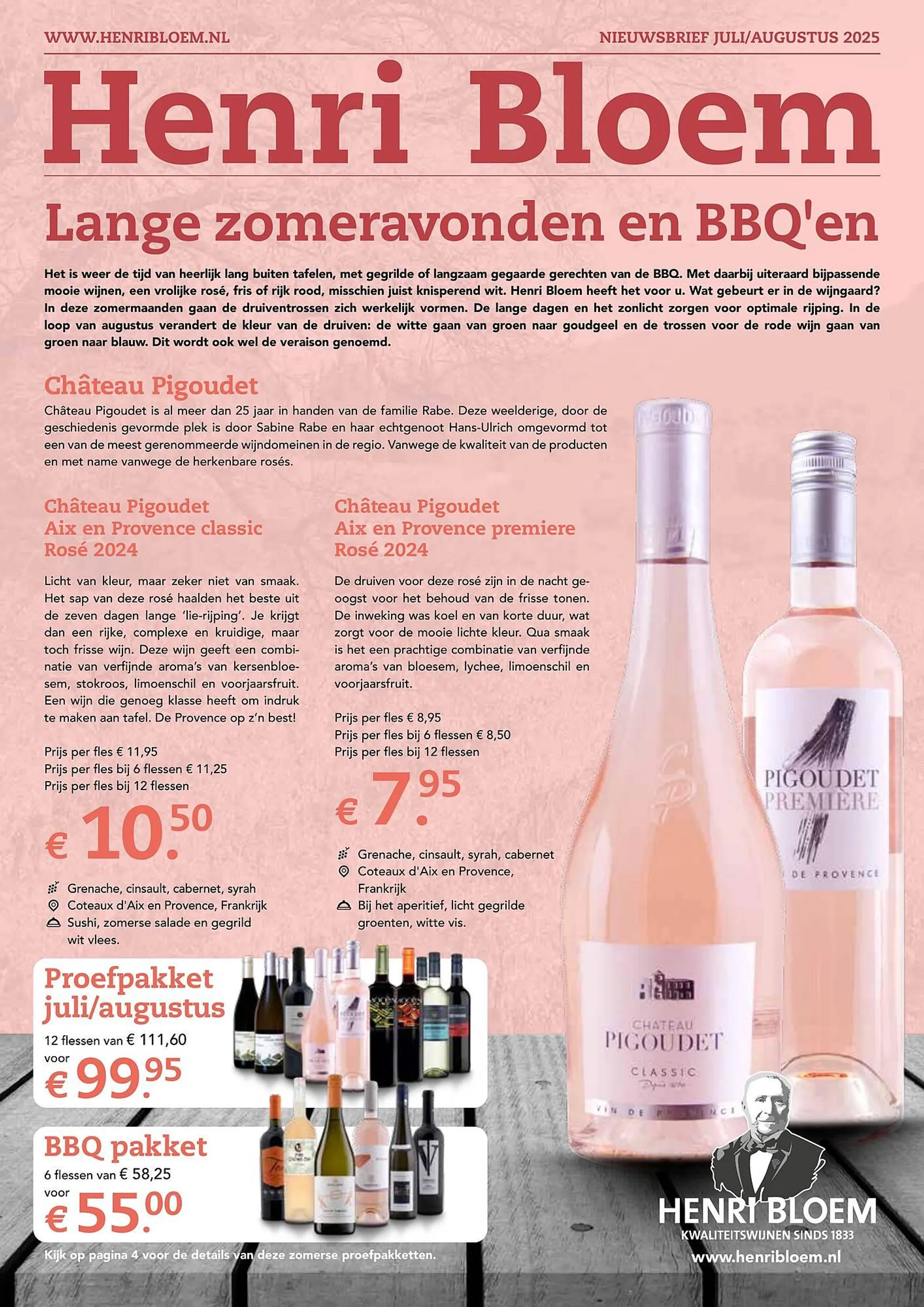 Henri Bloem folder van 14 juli tot 31 augustus 2025 - Folder pagina 1