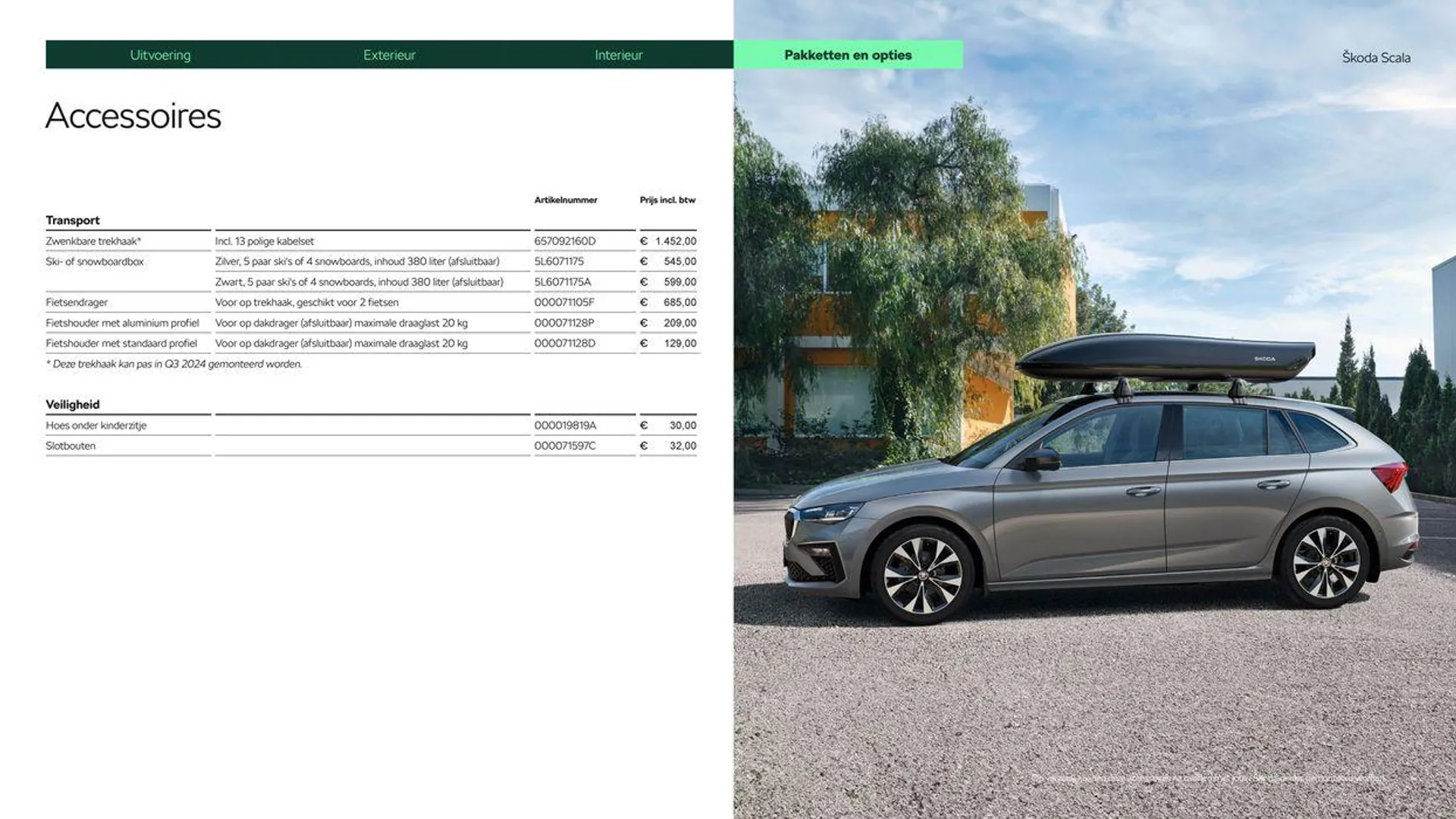 Škoda Scala prijslijst per 1 juni 2024 van 31 mei tot 31 mei 2025 - Folder pagina 18