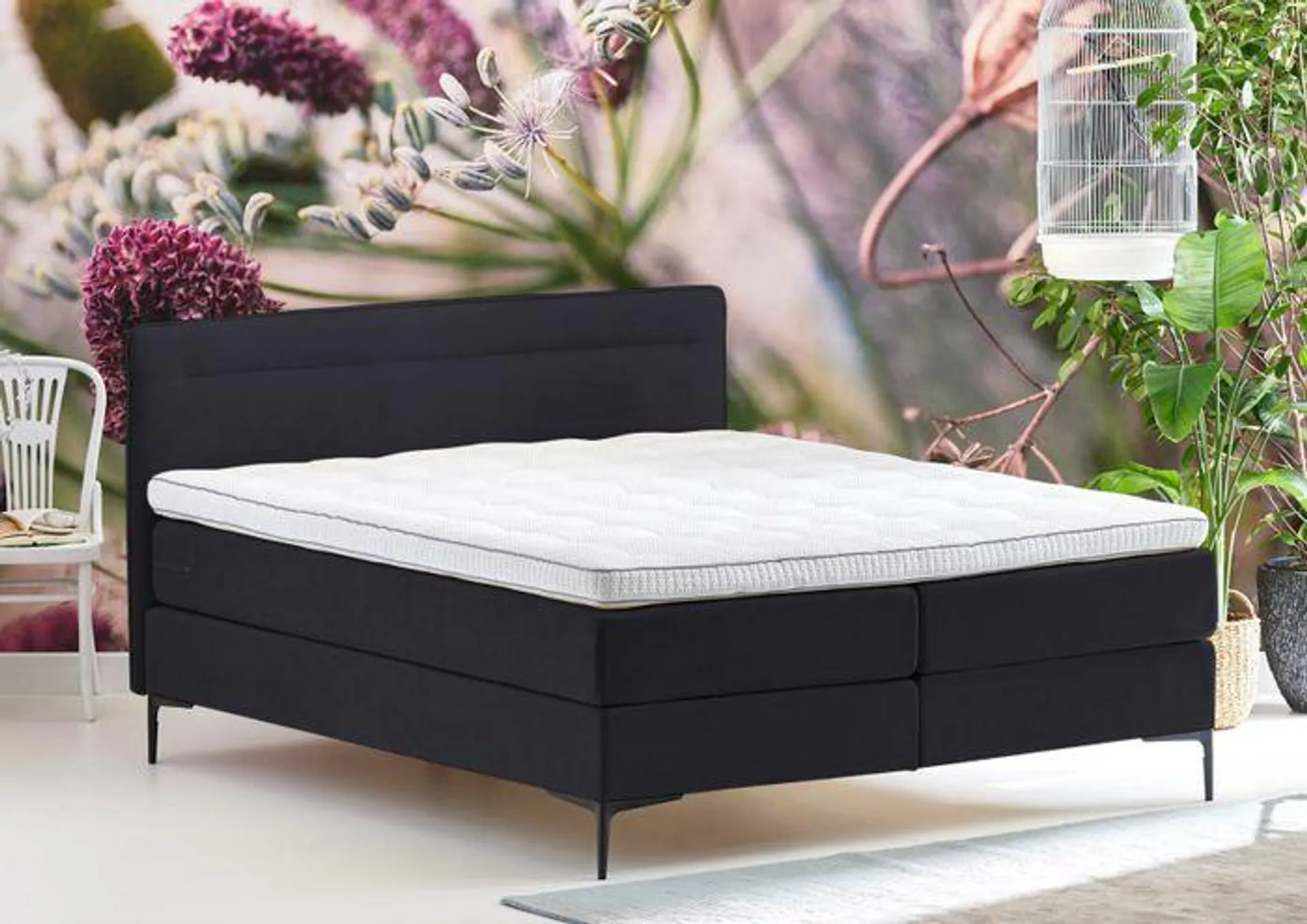 Cinderella Boxspring Tender Wave Compleet - Antraciet