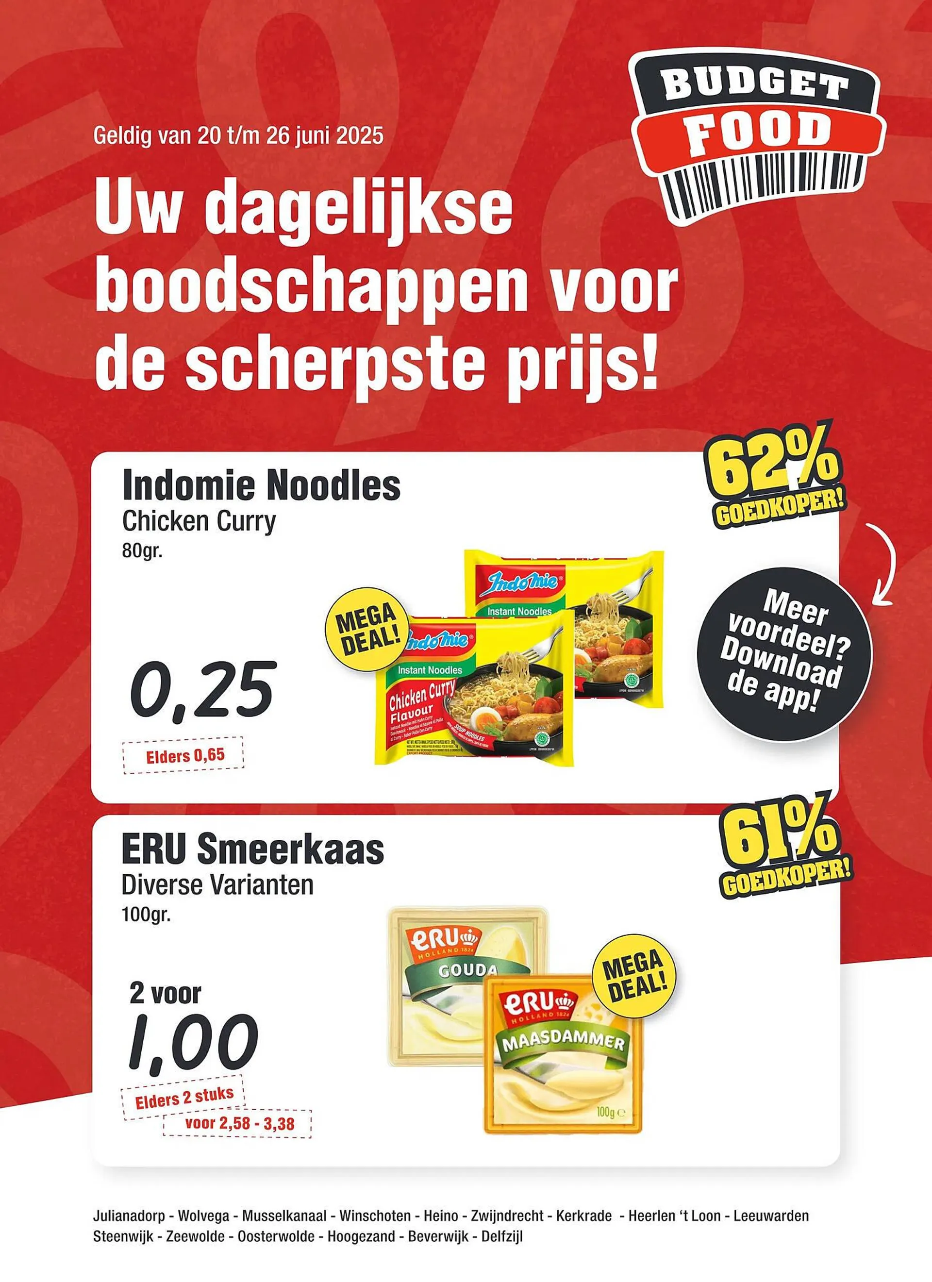 Budget Food folder van 20 juni tot 26 juni 2025 - Folder pagina 1