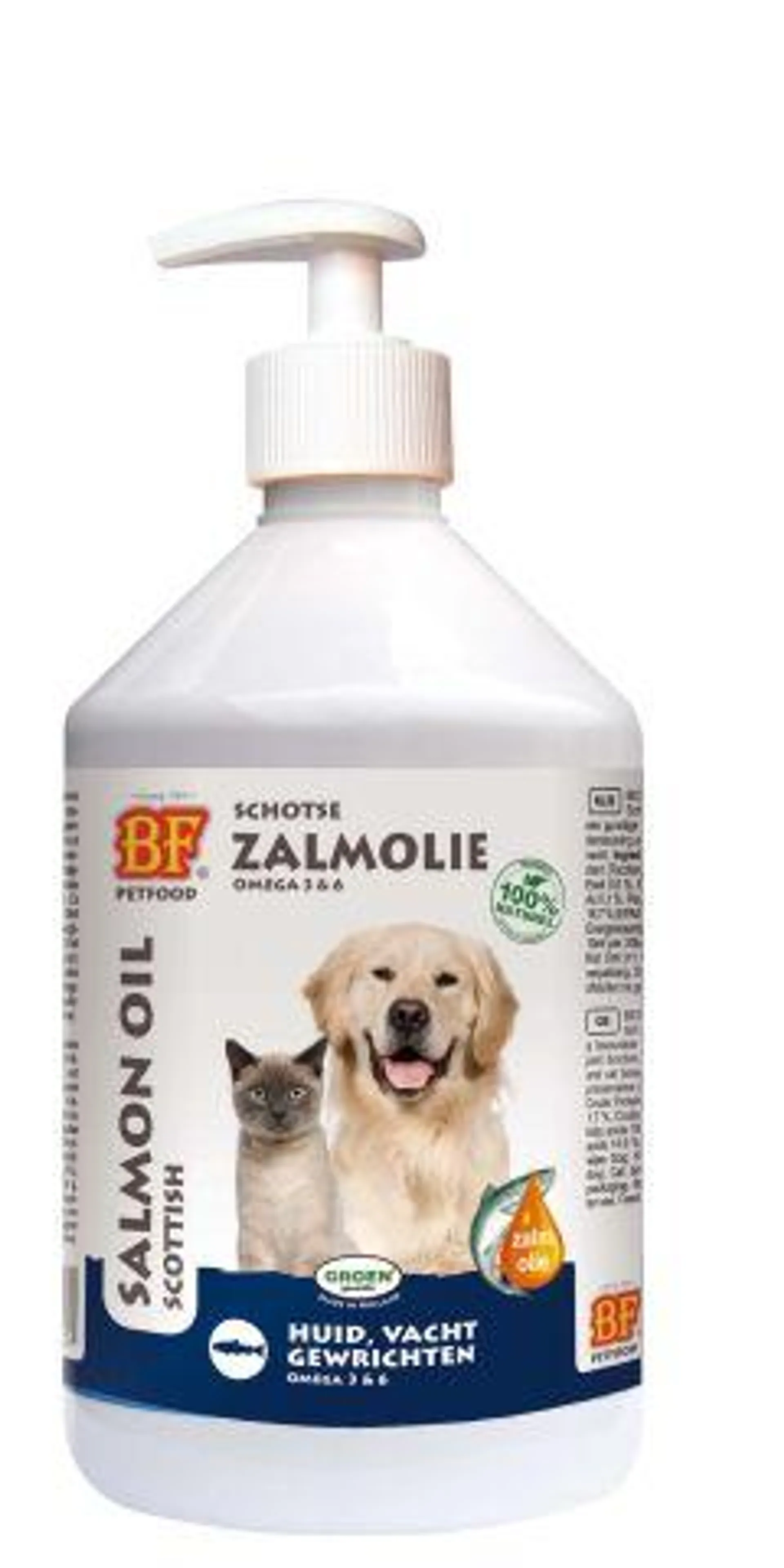 Biofood Zalmolie - Huid, Vacht, Gewrichten - Hond en Kat - 500 ml