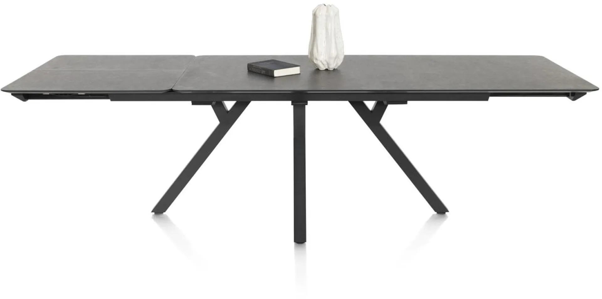 uitschuiftafel 170 (+ 60 cm.) x 100 cm - uitschuif uiteinde