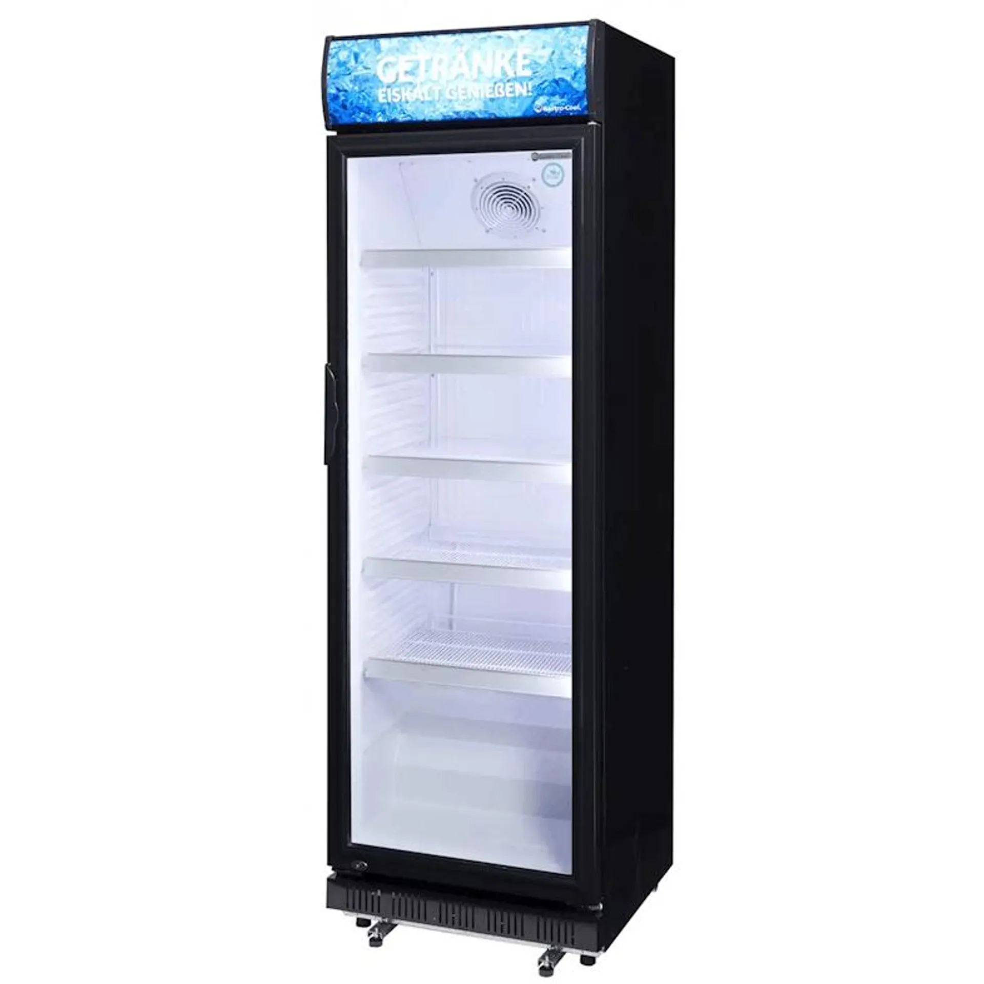 Gastro-Cool - Werbekühlschrank mit Display - schwarz/weiß - GCDC400