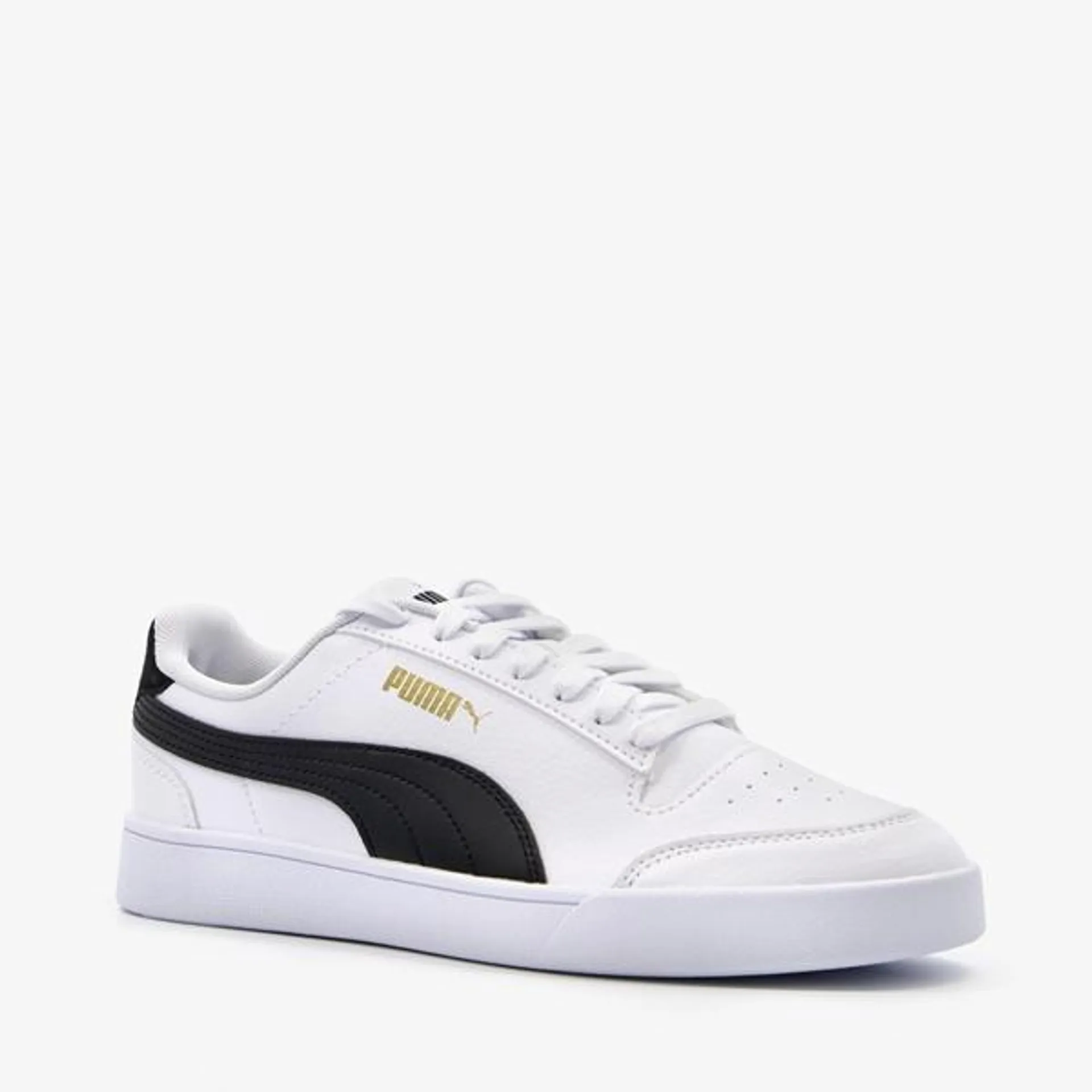 Witte Puma Shuffle sneakers voor heren. Gemaakt van imitatieleer, een binne...