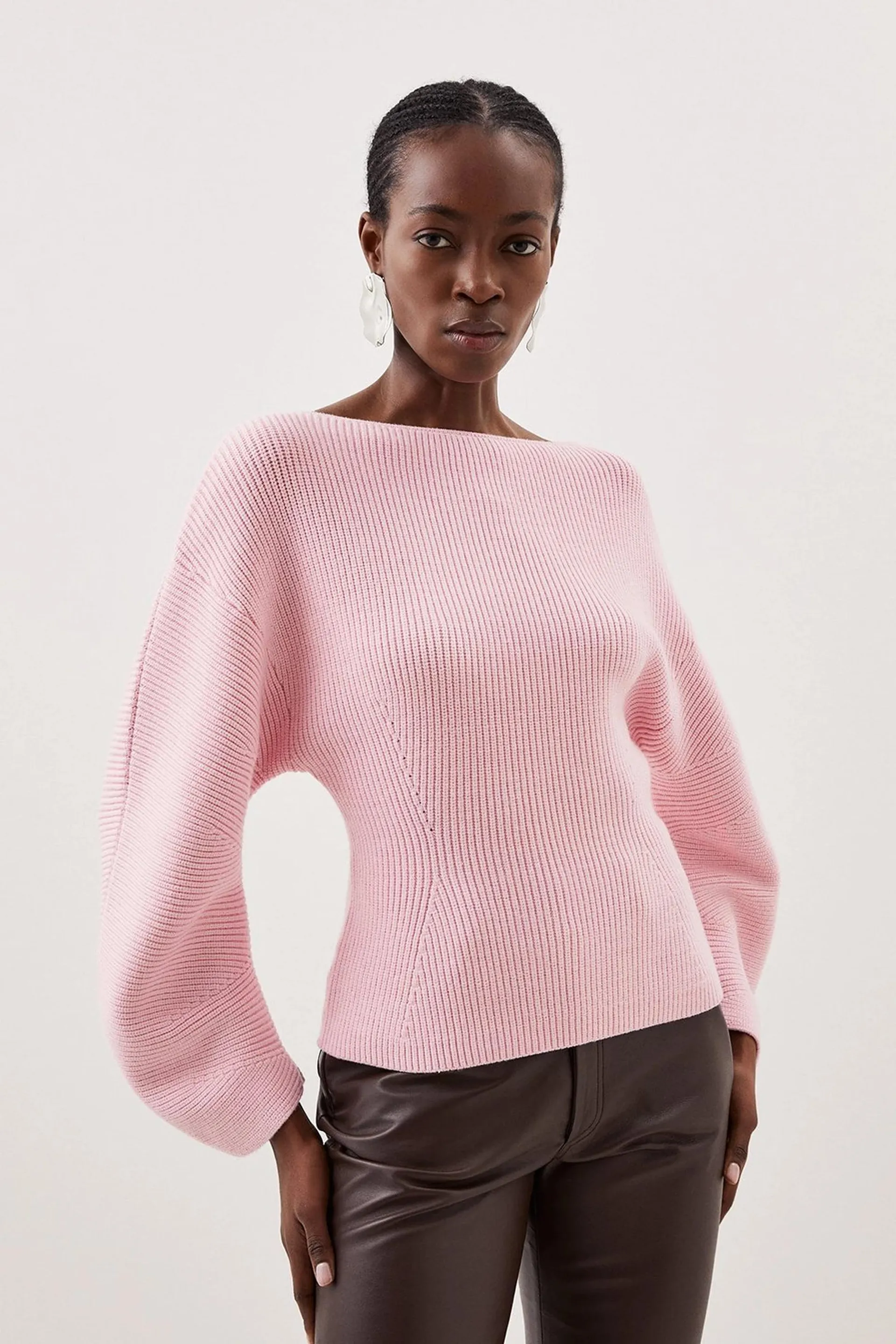 Viscose Blend Round Sleeve Knit Jumper