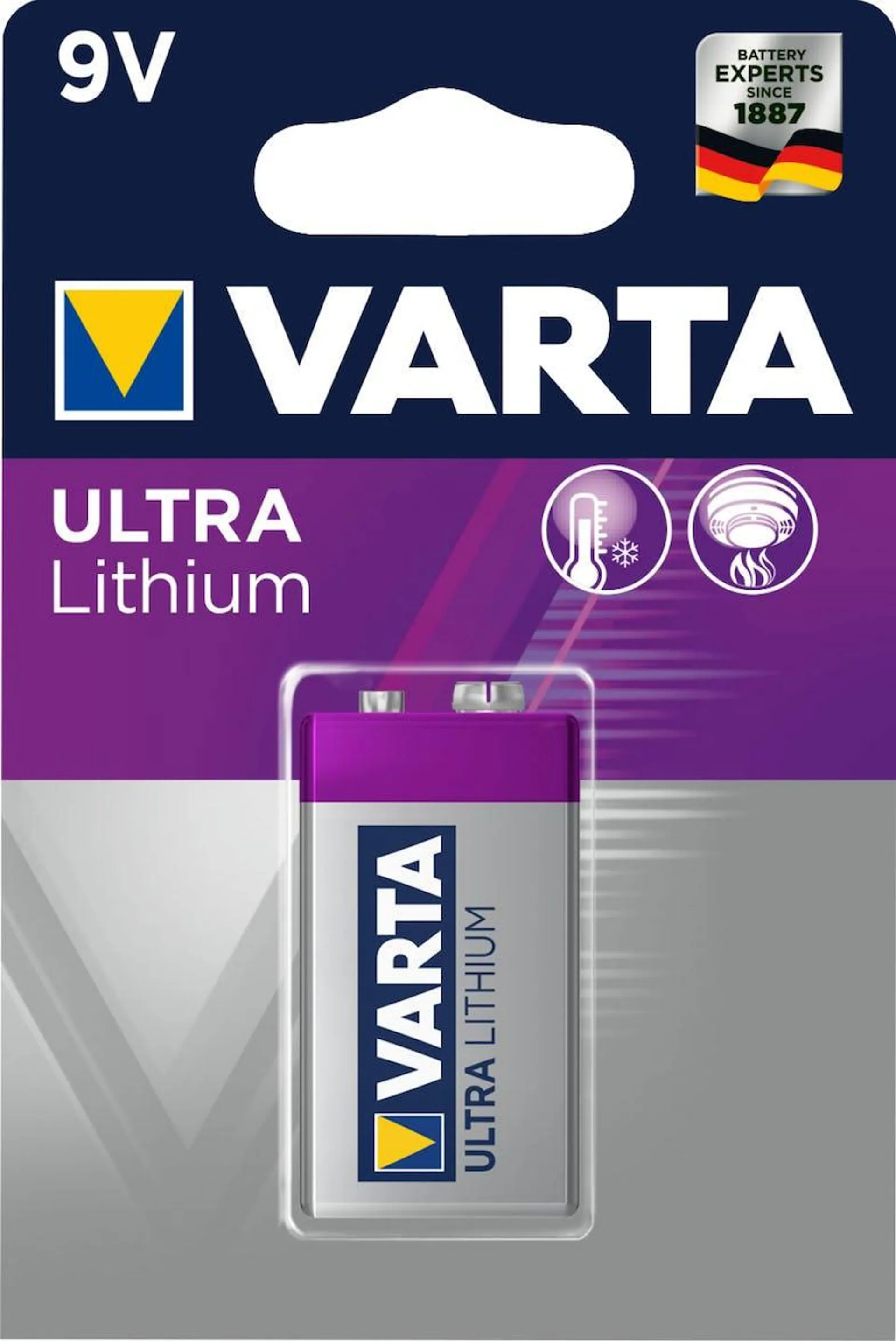 Varta batterij Ultra Lithium 9V, blister van 1 stuk